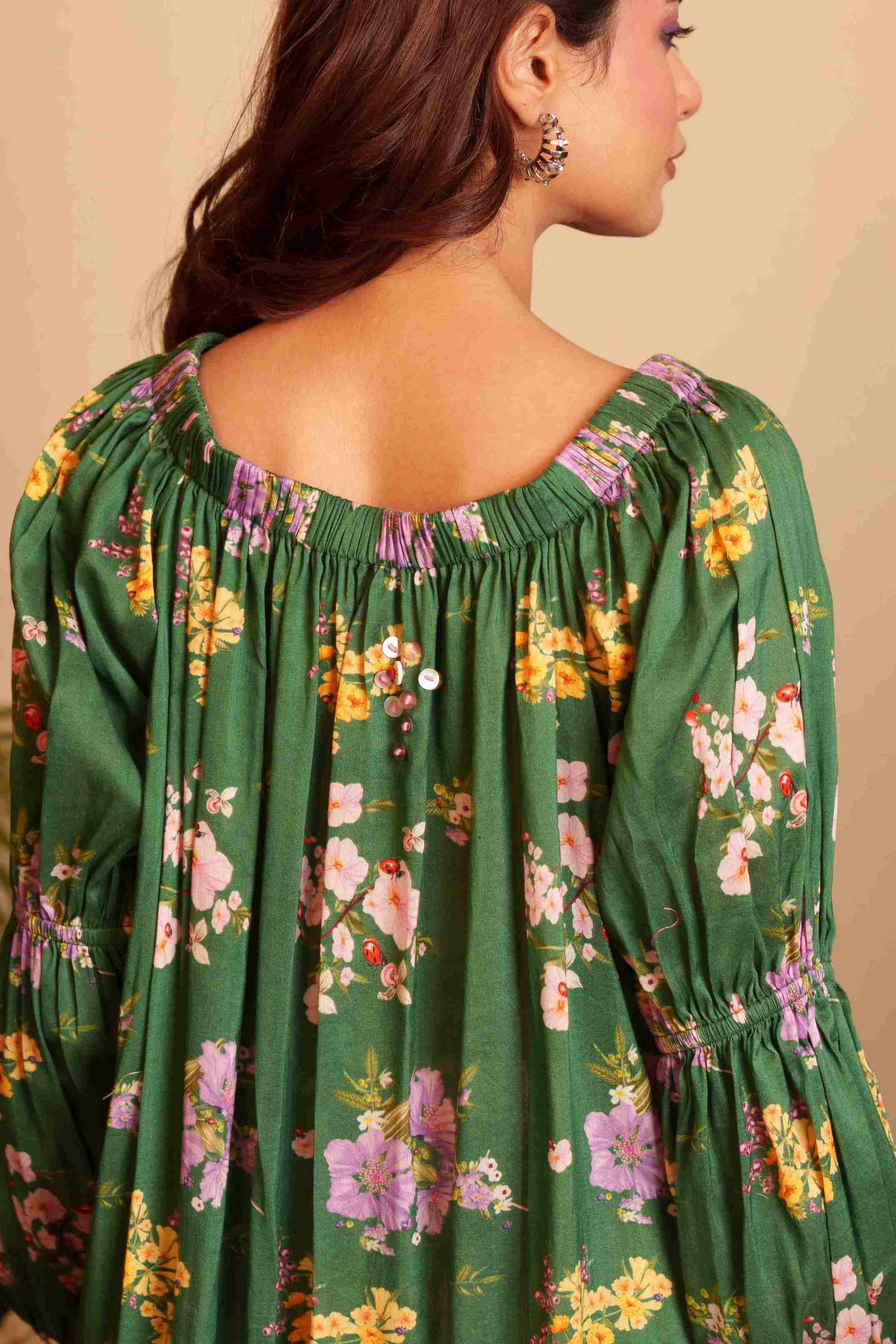 Deep Forest Gathererd Kurta Set