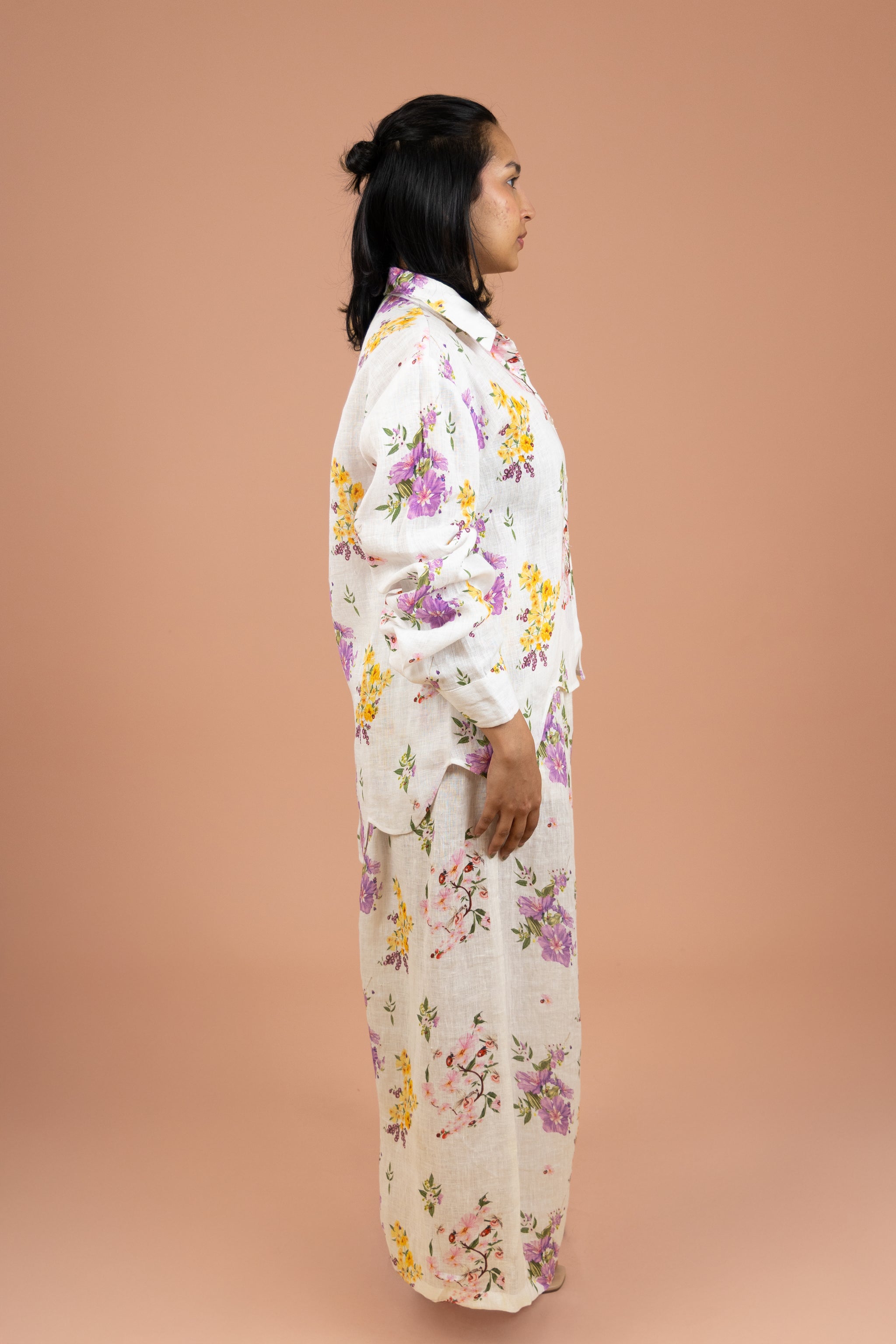 Ivory Floral Shirt Co-ord Set