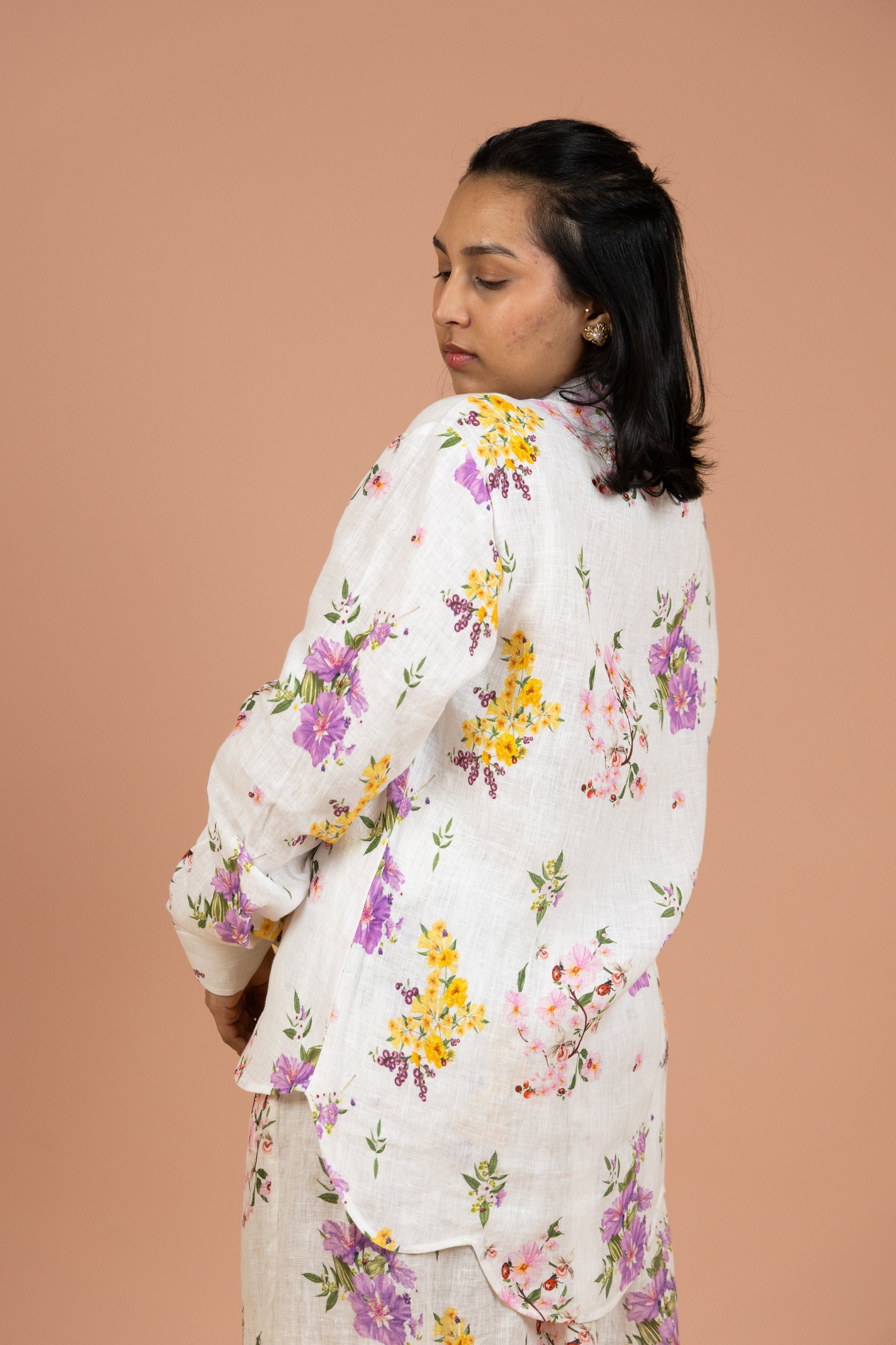 Ivory Floral Shirt Co-ord Set