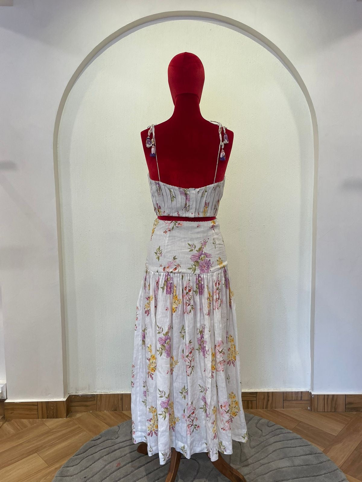 Linen printed Skirt Set
