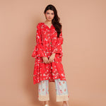 Cherry Blossom Flared Kurta Set
