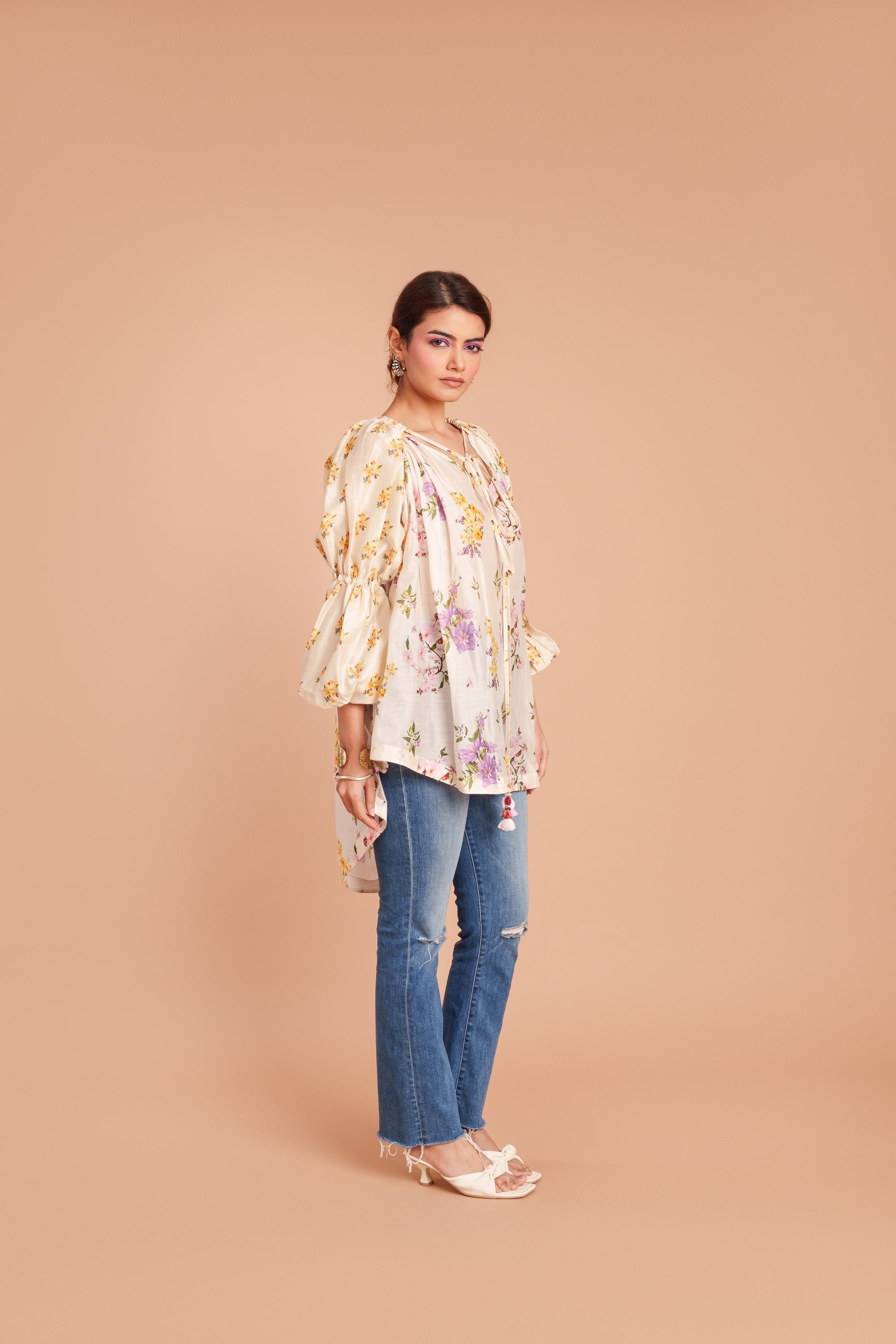 Serene Beige High-Low Tunic