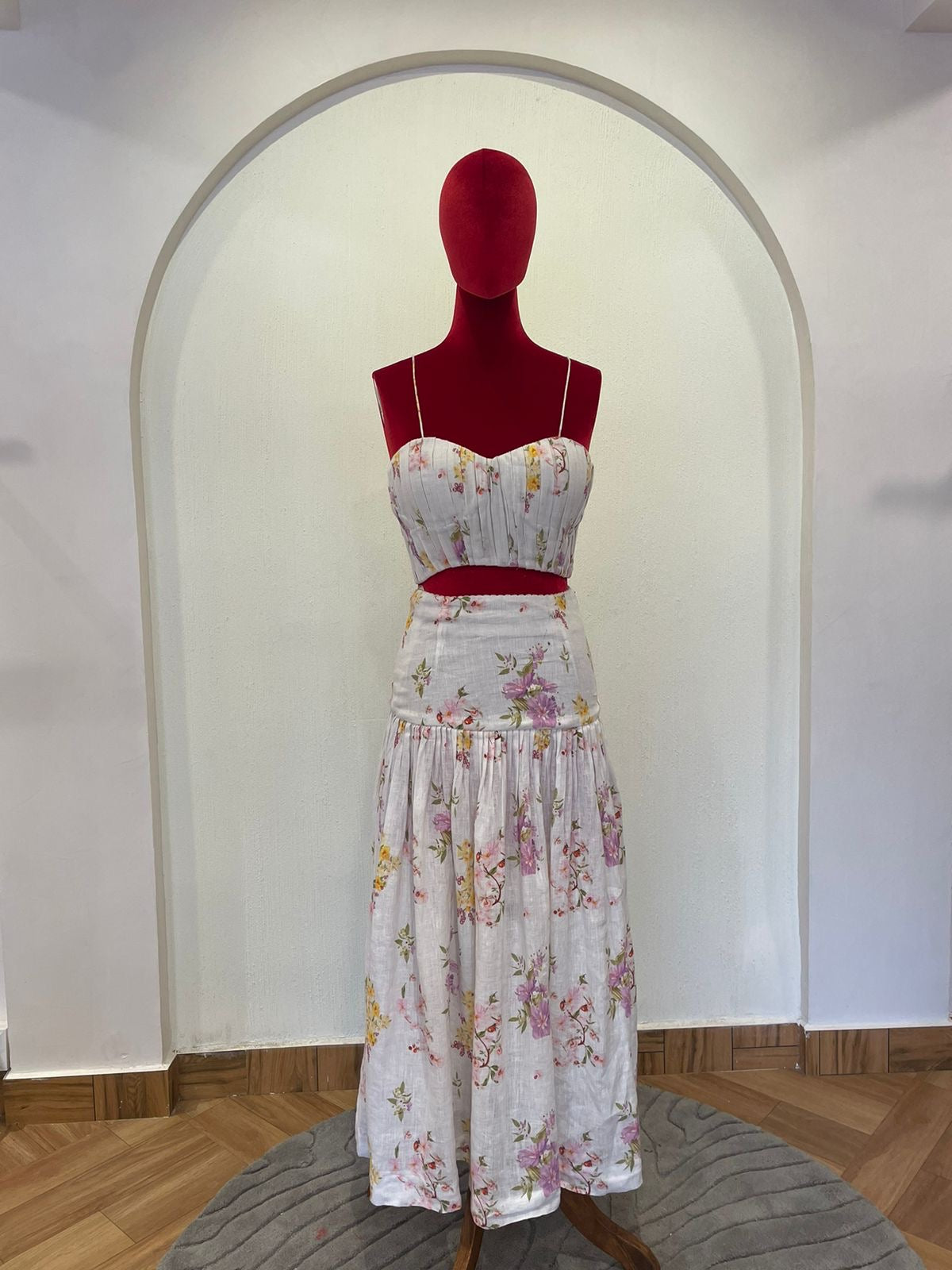 Linen printed Skirt Set