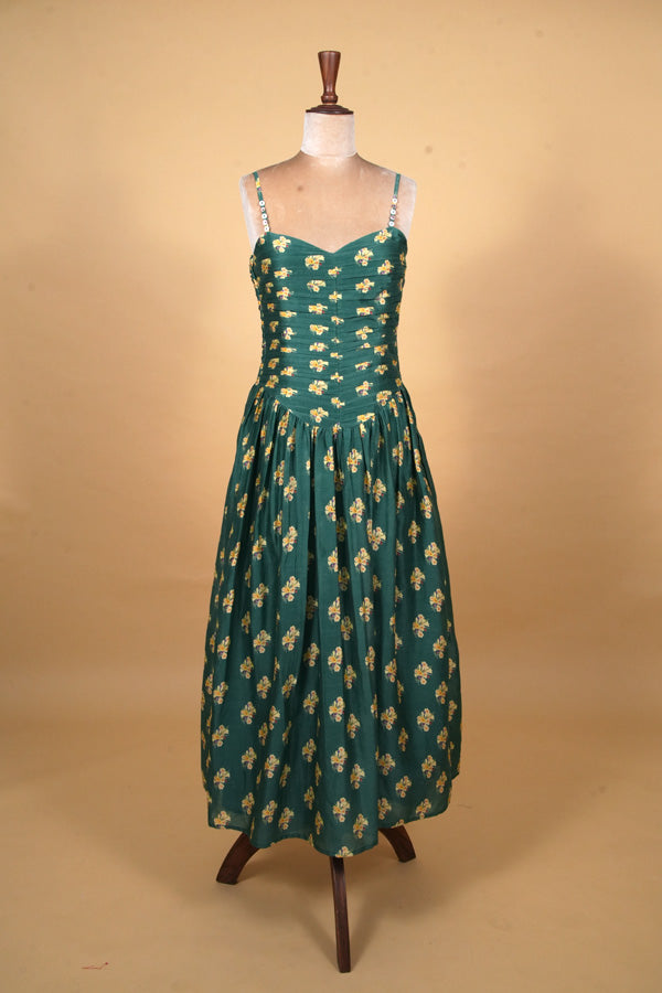 Deep Forest Camisole Midi Dress