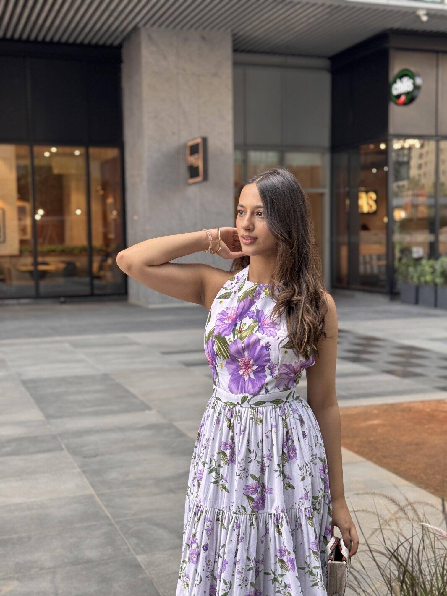 Lavender Bloom Midi Dress