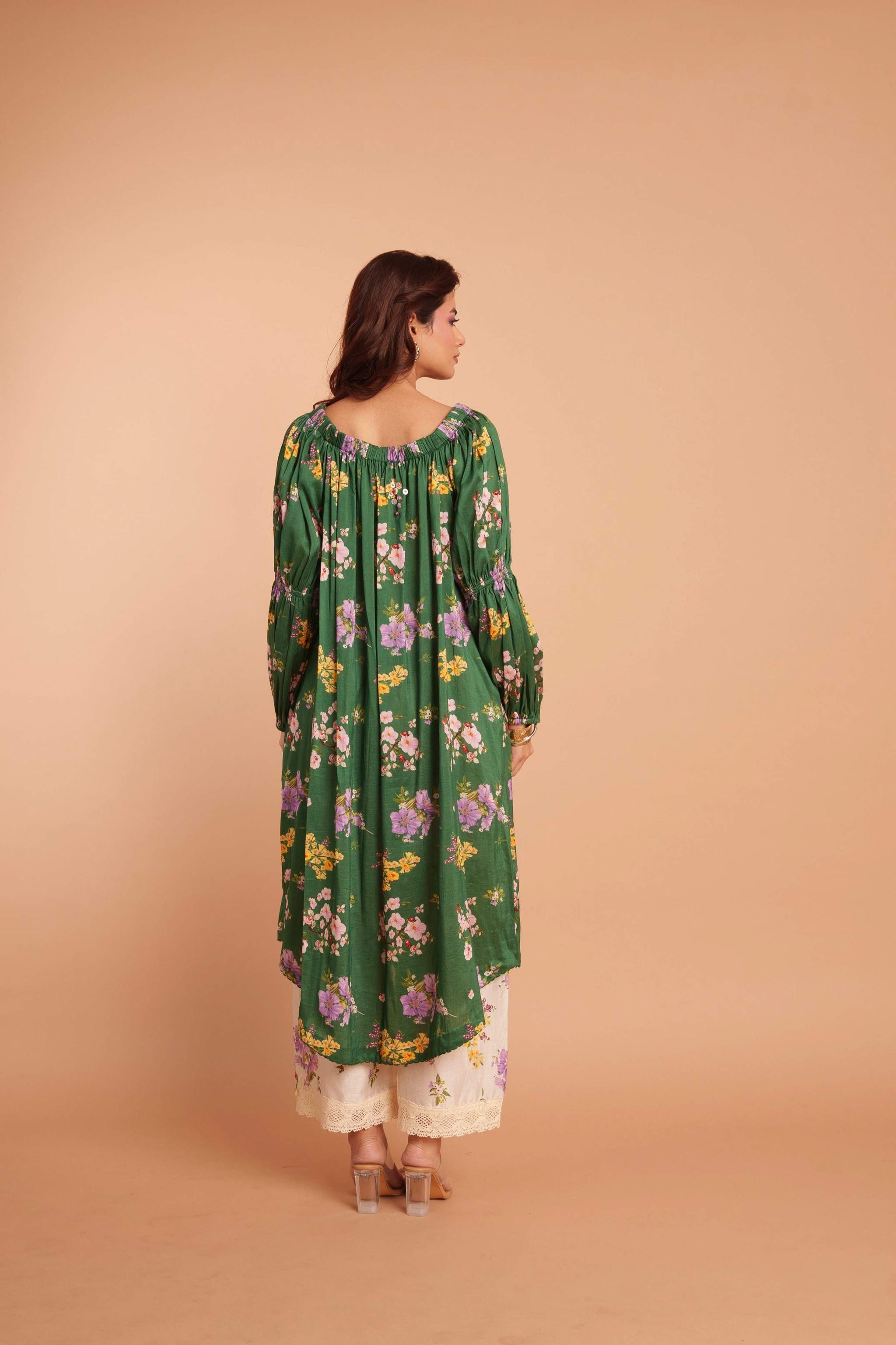 Deep Forest Gathererd Kurta Set
