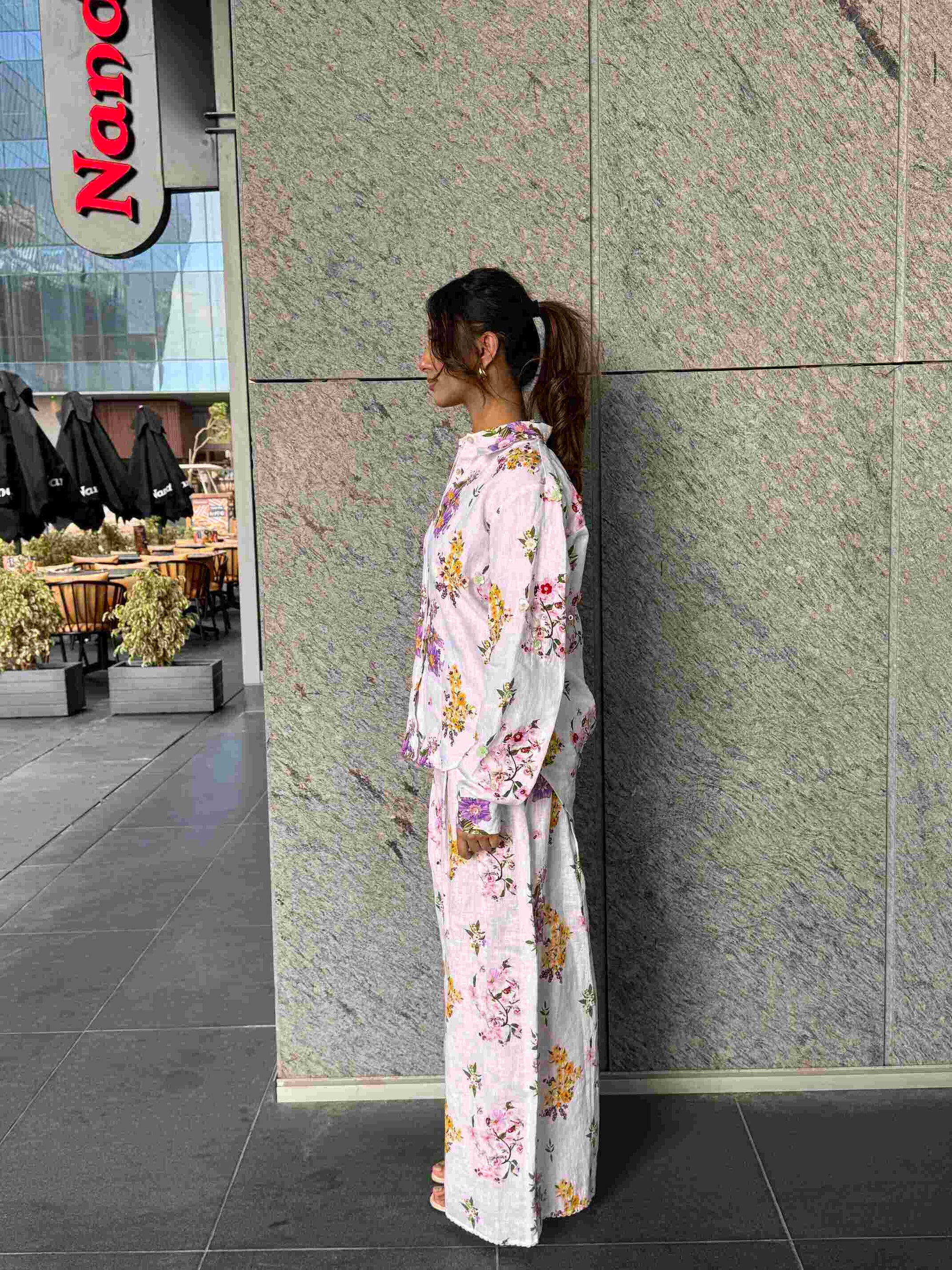 Veronica Beaded Linen Cord Set