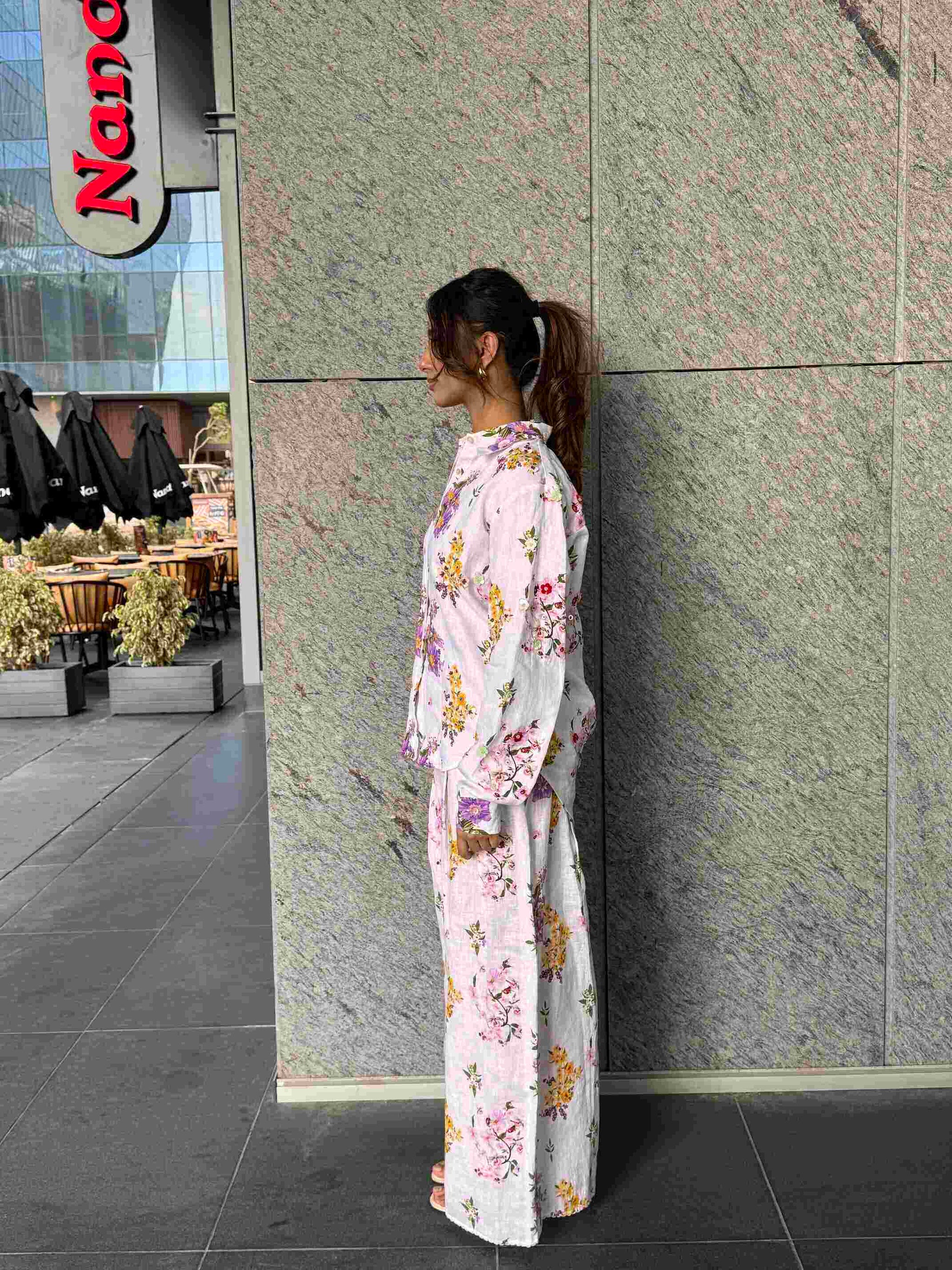 Veronica Beaded Linen Cord Set