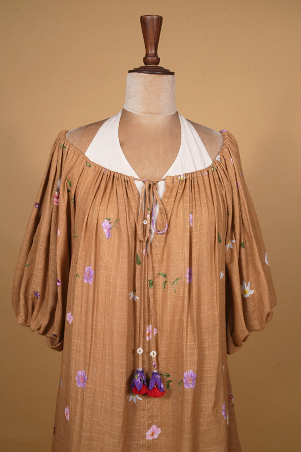 Deep Beige Contoured Dress