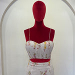 Linen printed Skirt Set