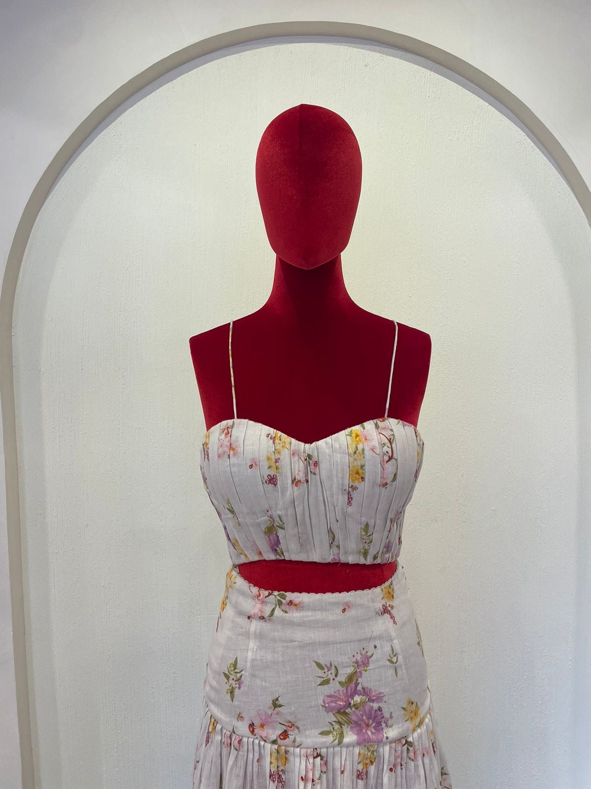 Linen printed Skirt Set