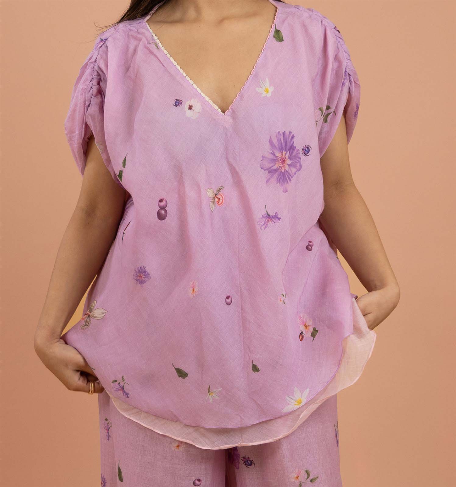 Blush Floral Co-ord Set- Reversible