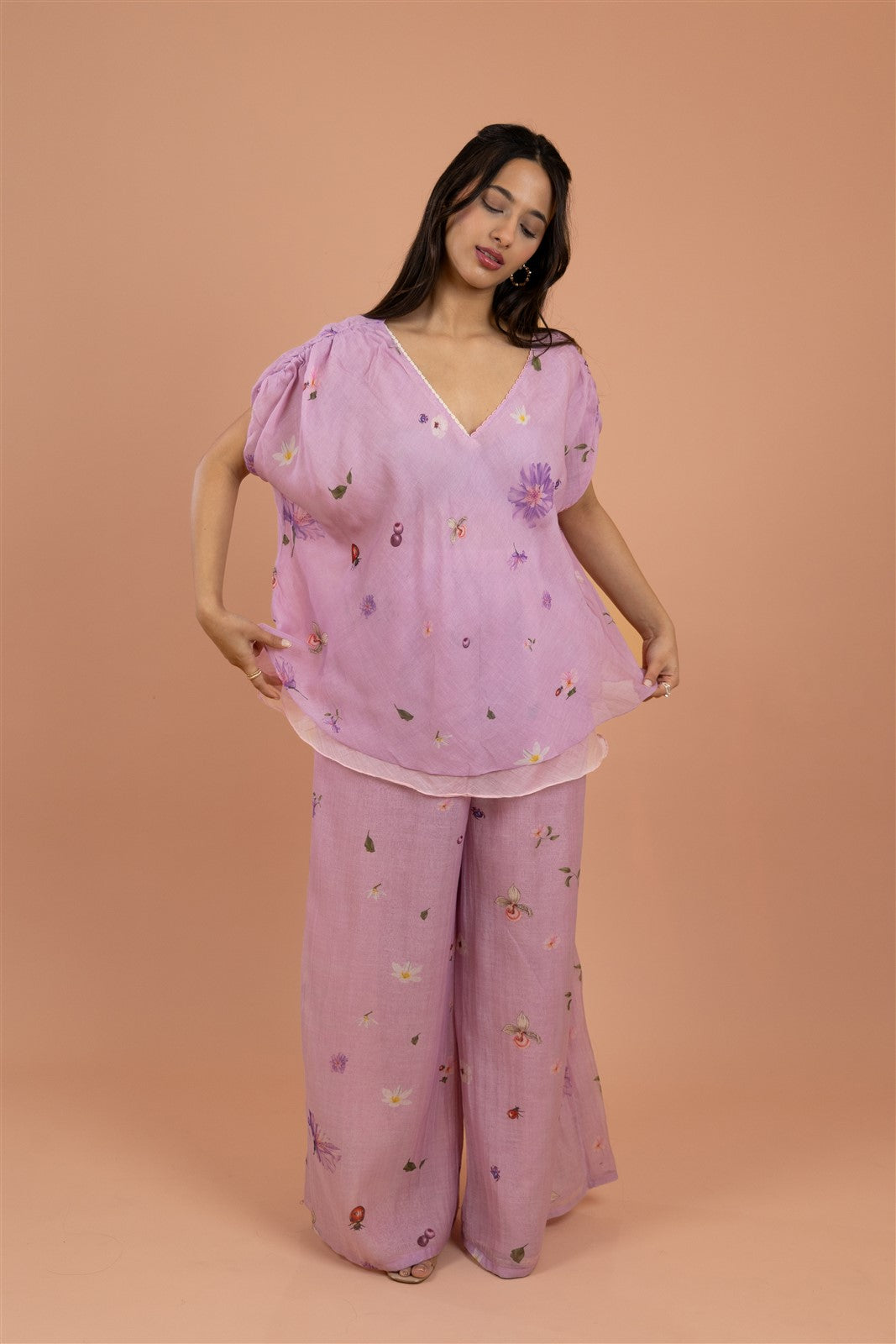 Blush Floral Co-ord Set- Reversible