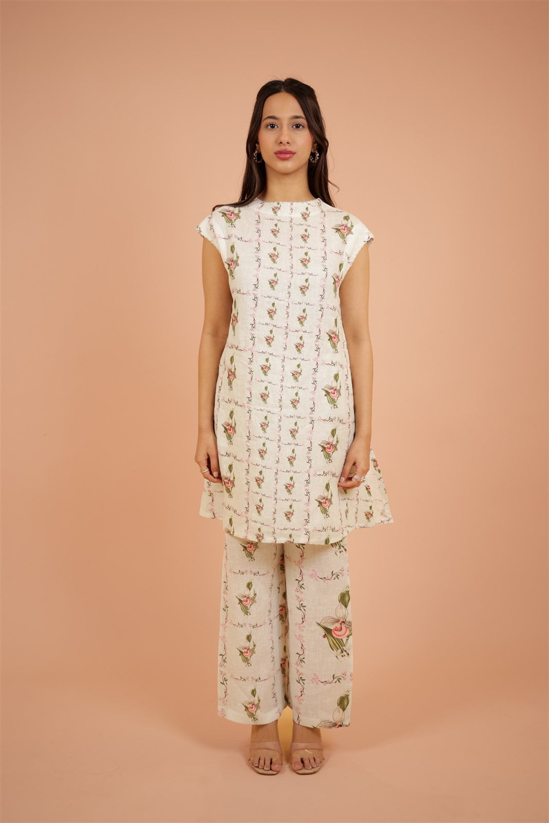 Ivory Floral Straight Kurta Set