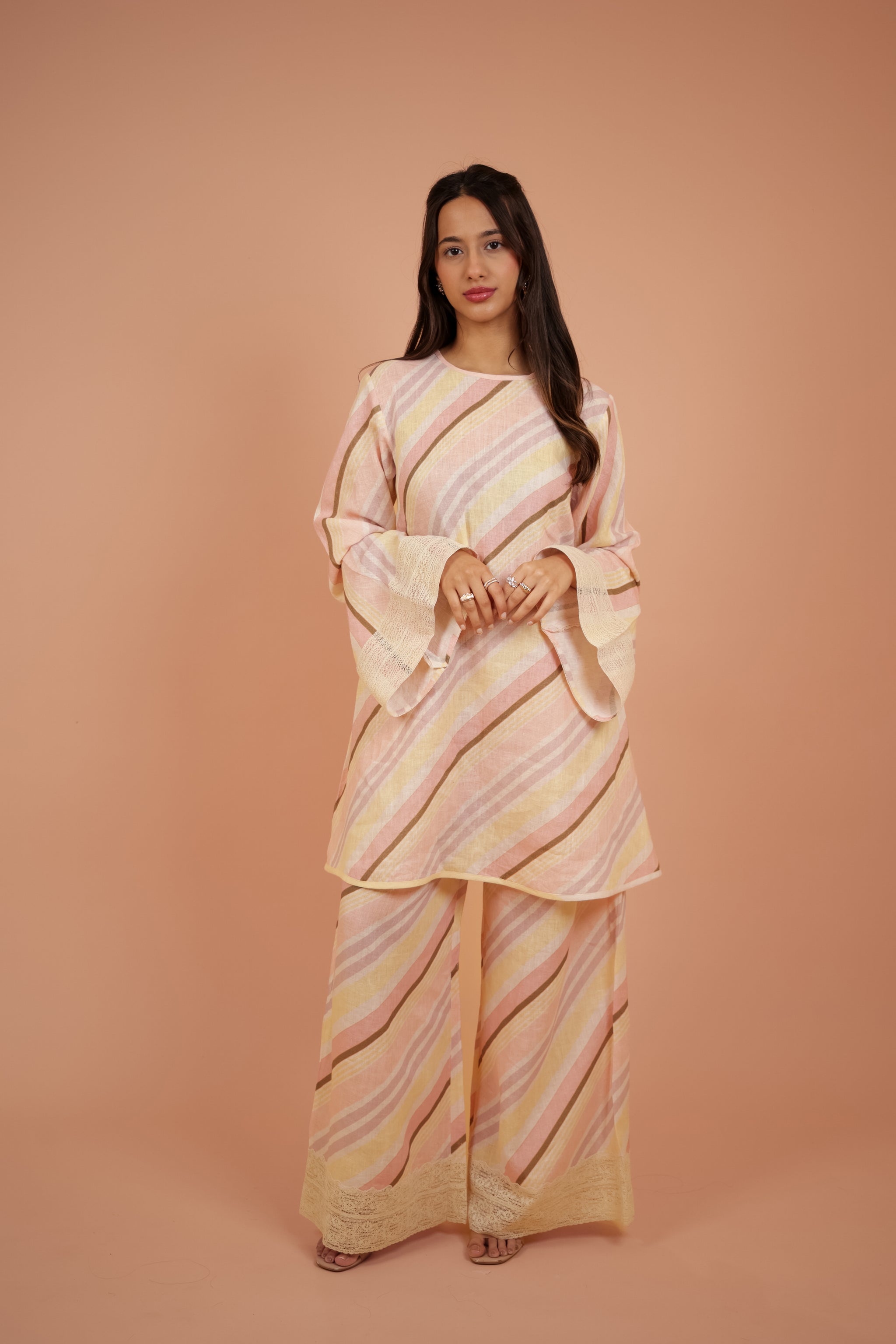 Blush Stripe Kurta Set