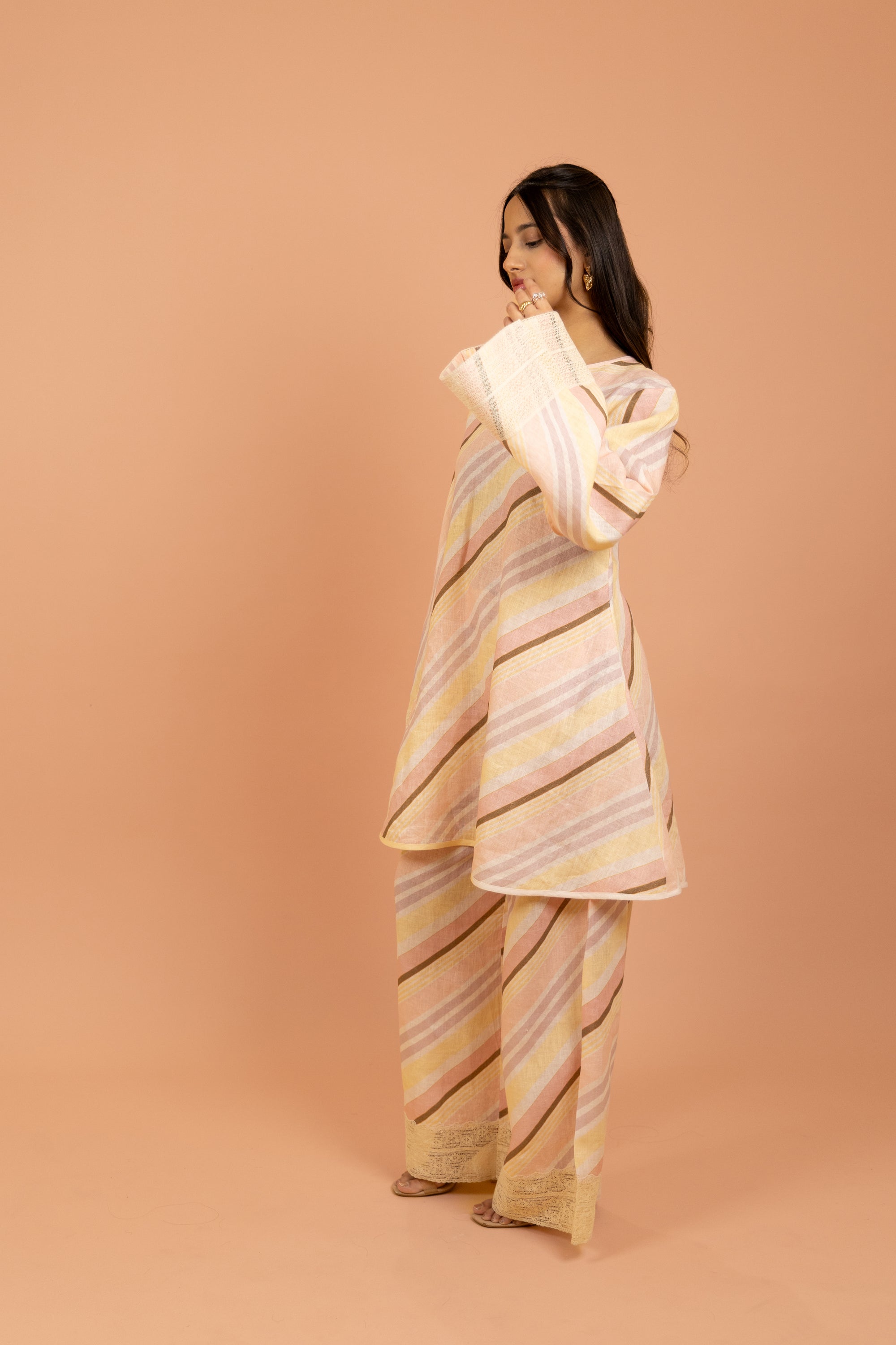 Blush Stripe Kurta Set