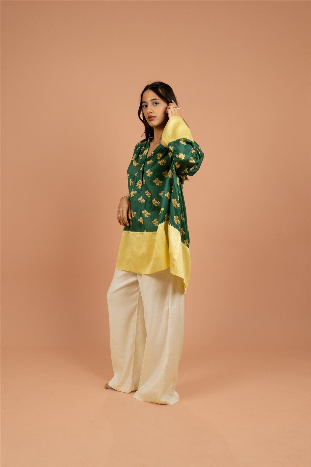 Verdant Bloom High-Low Tunic