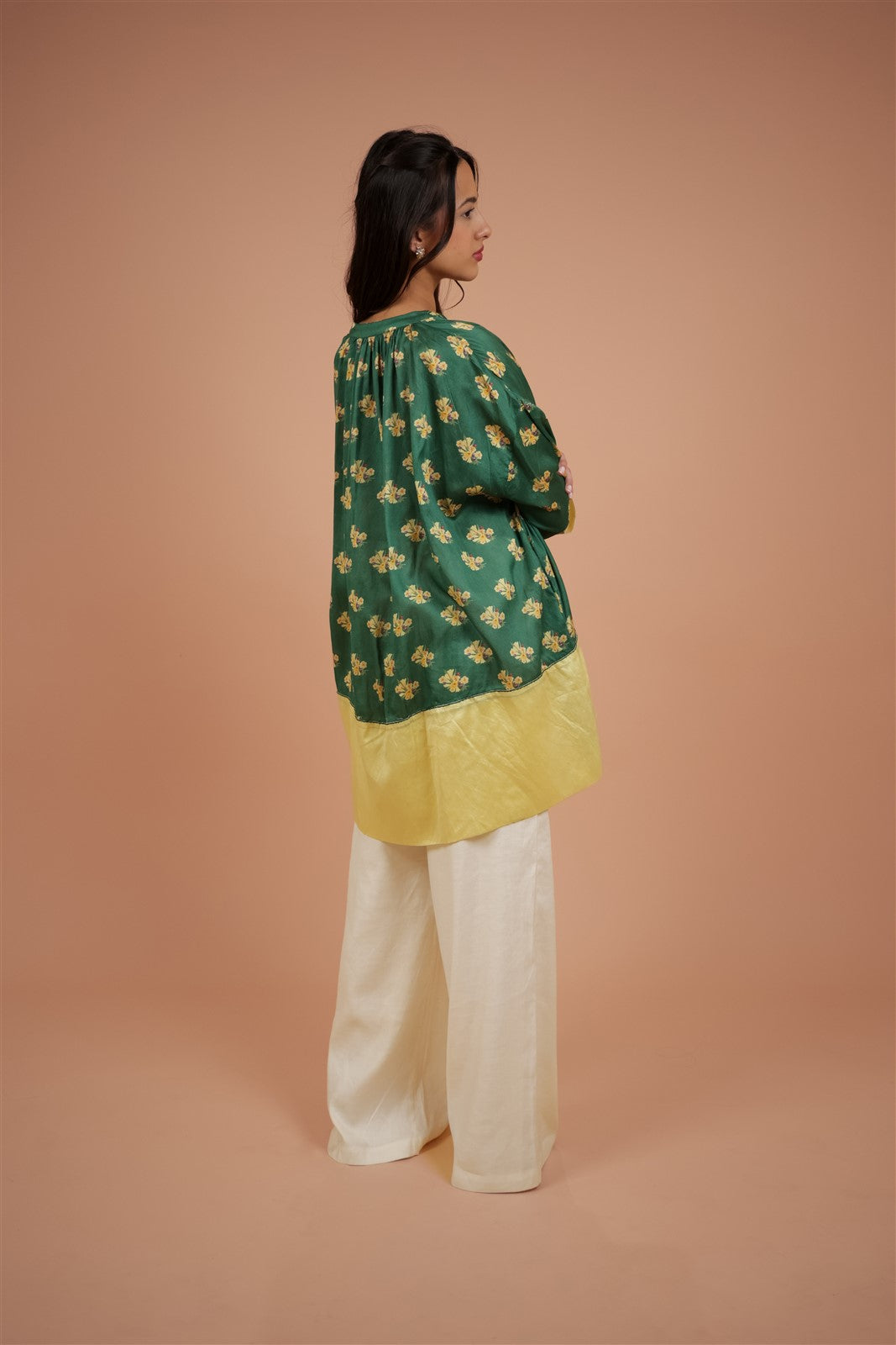Verdant Bloom High-Low Tunic