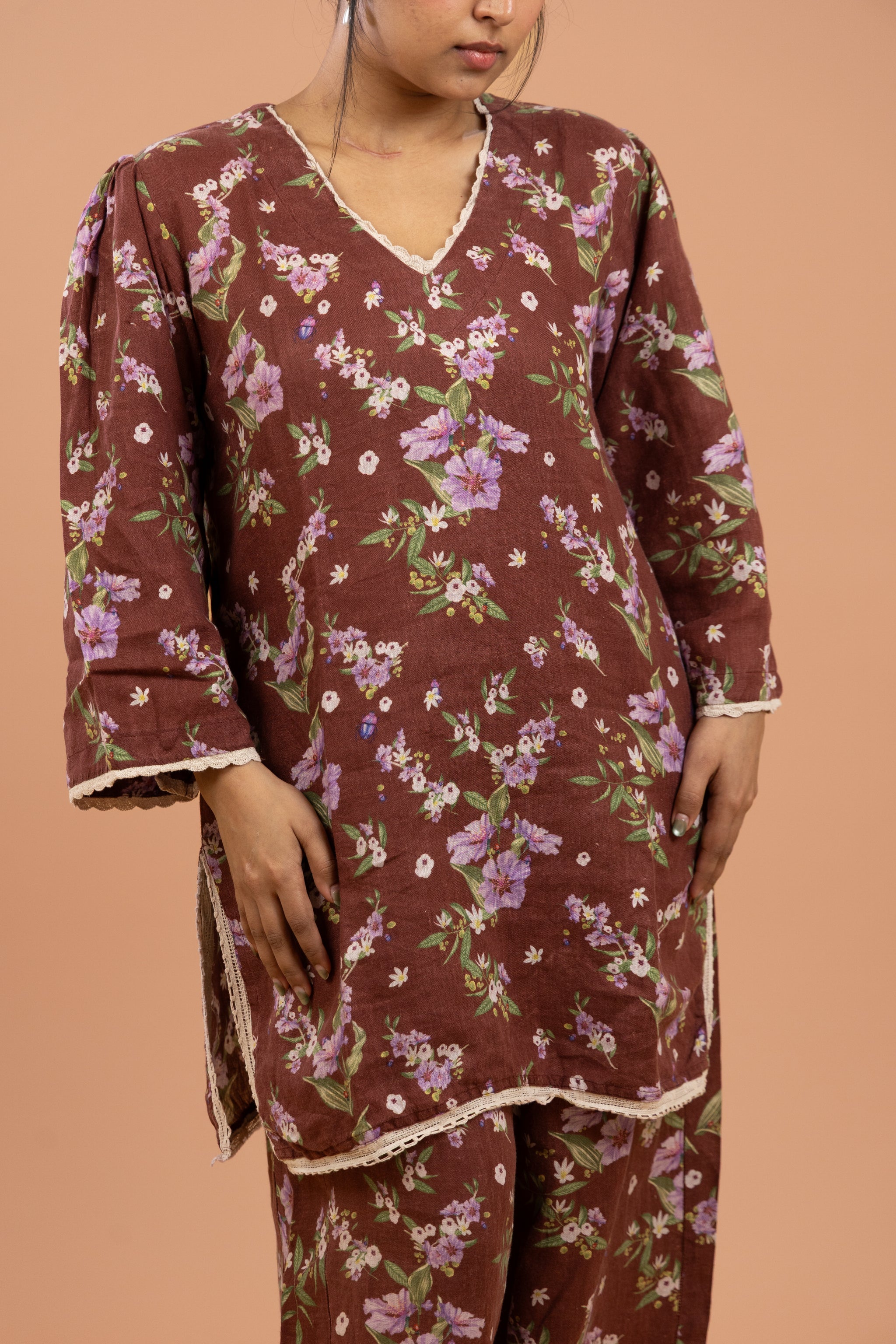 Rust Bloom Kurta Set
