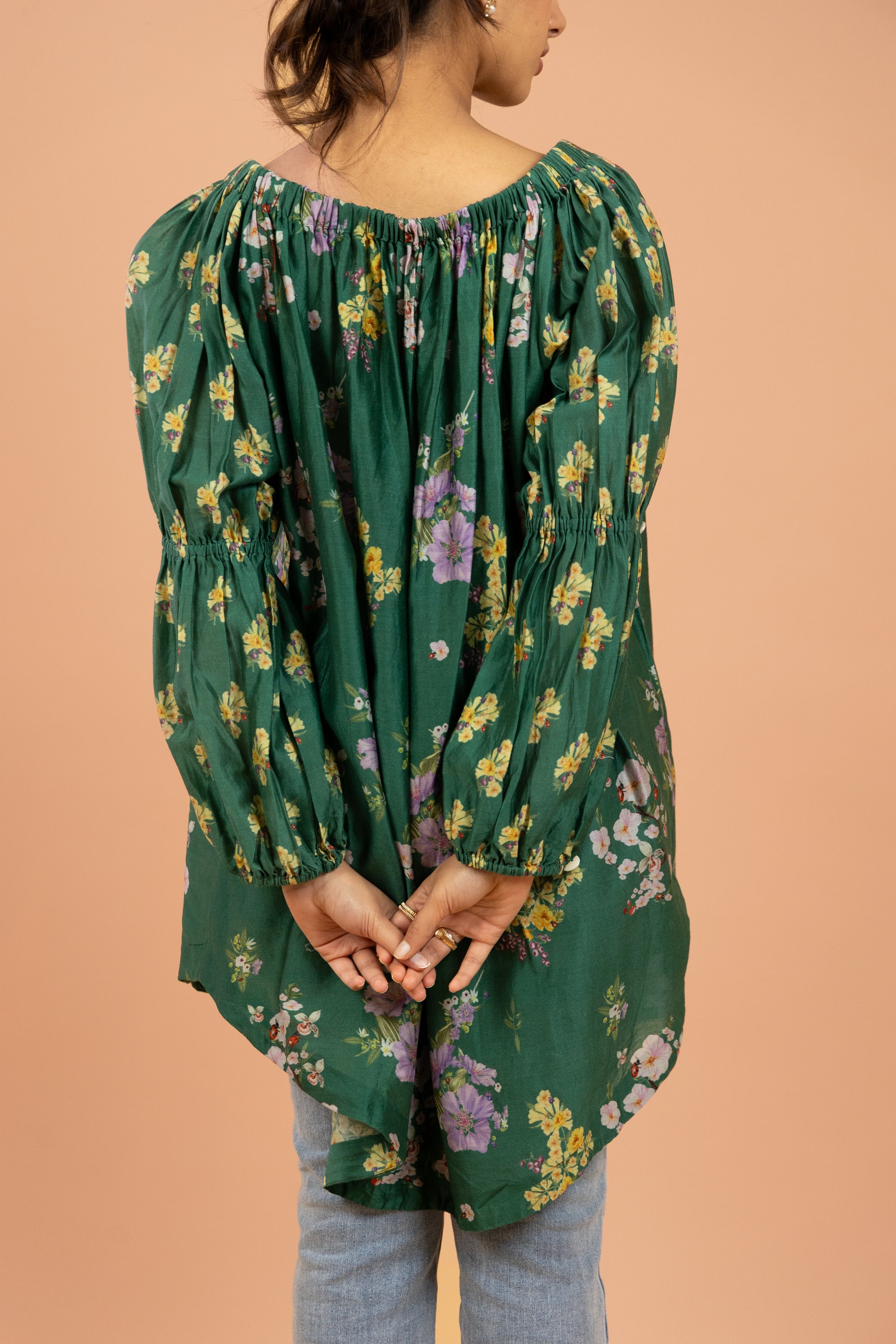 Emerald Garden Tie-Up Tunic