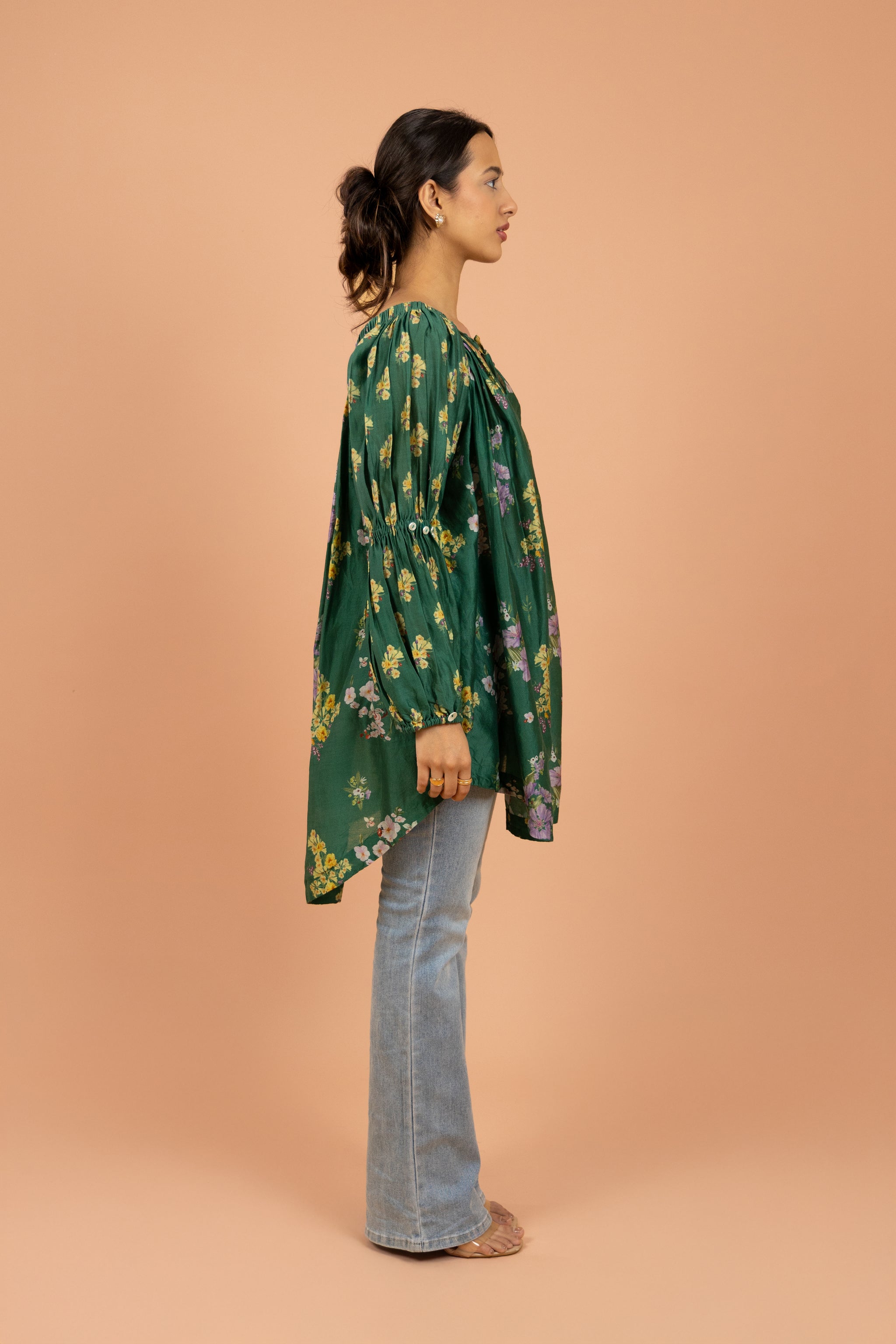 Emerald Garden Tie-Up Tunic