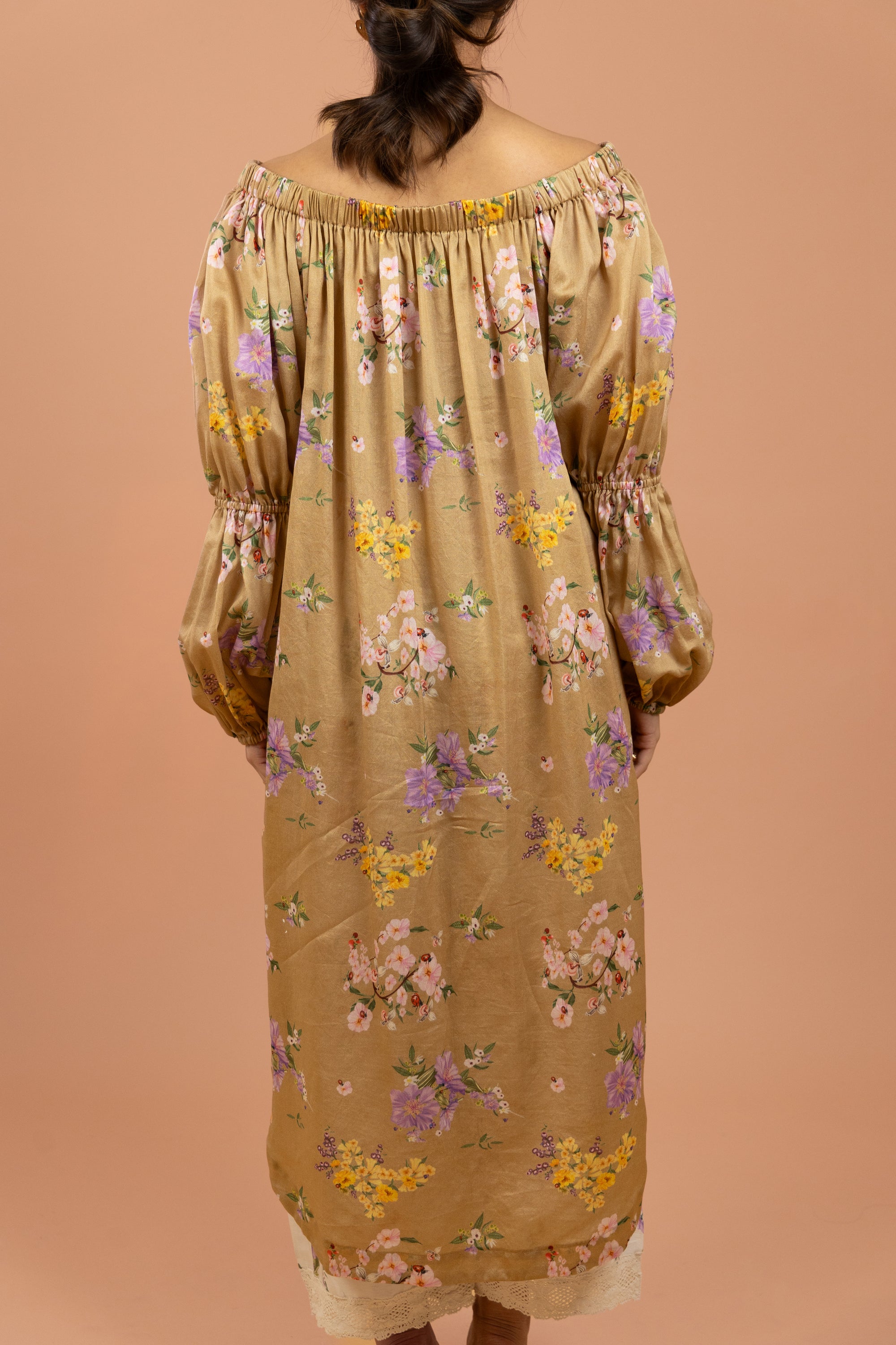 Ochre Floral Tie-Up Kurta Set