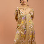 Ochre Floral Tie-Up Kurta Set