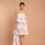 Multi Bloom Pleated Mini Dress