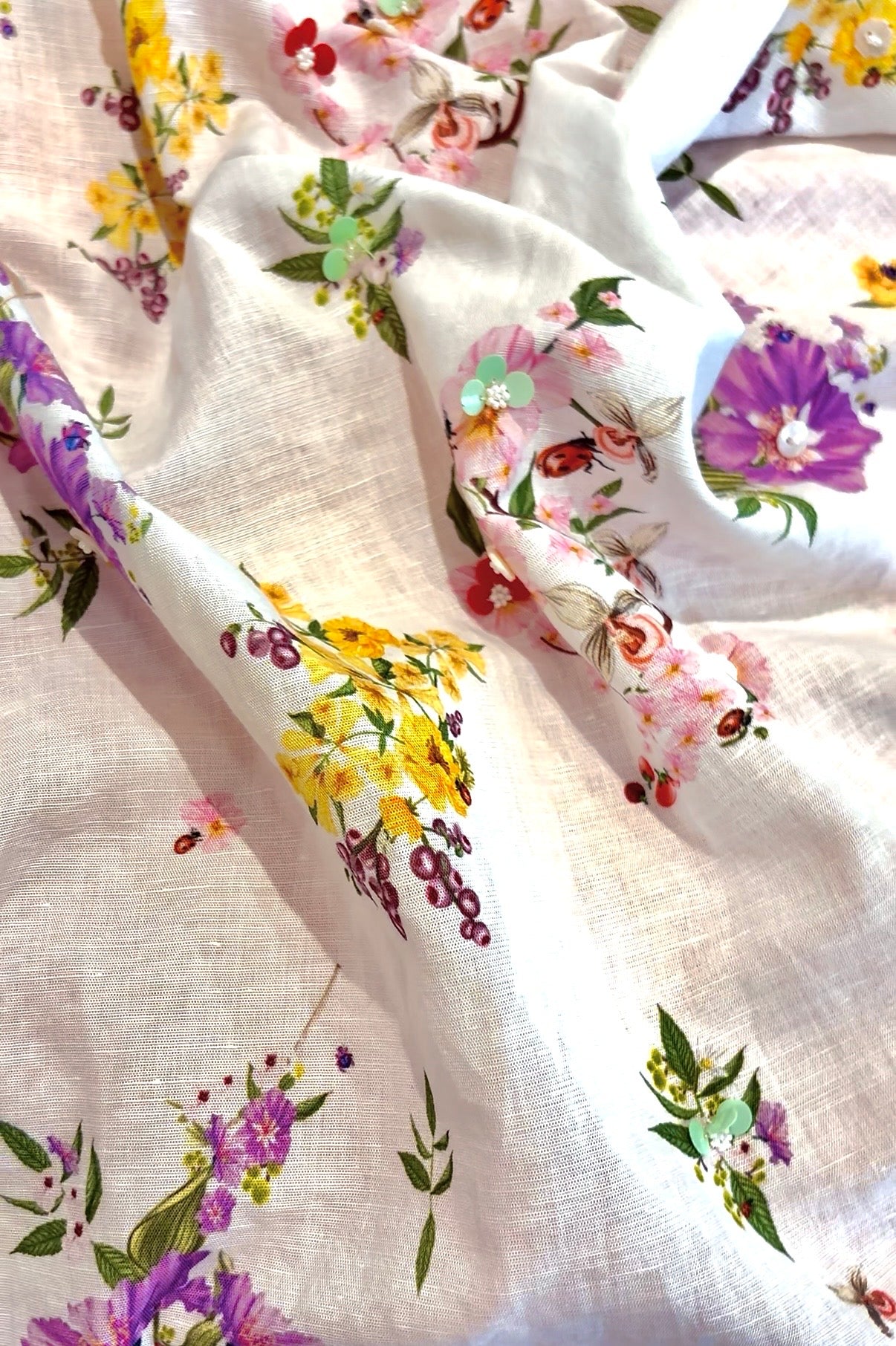 Veronica Beaded Linen Cord Set