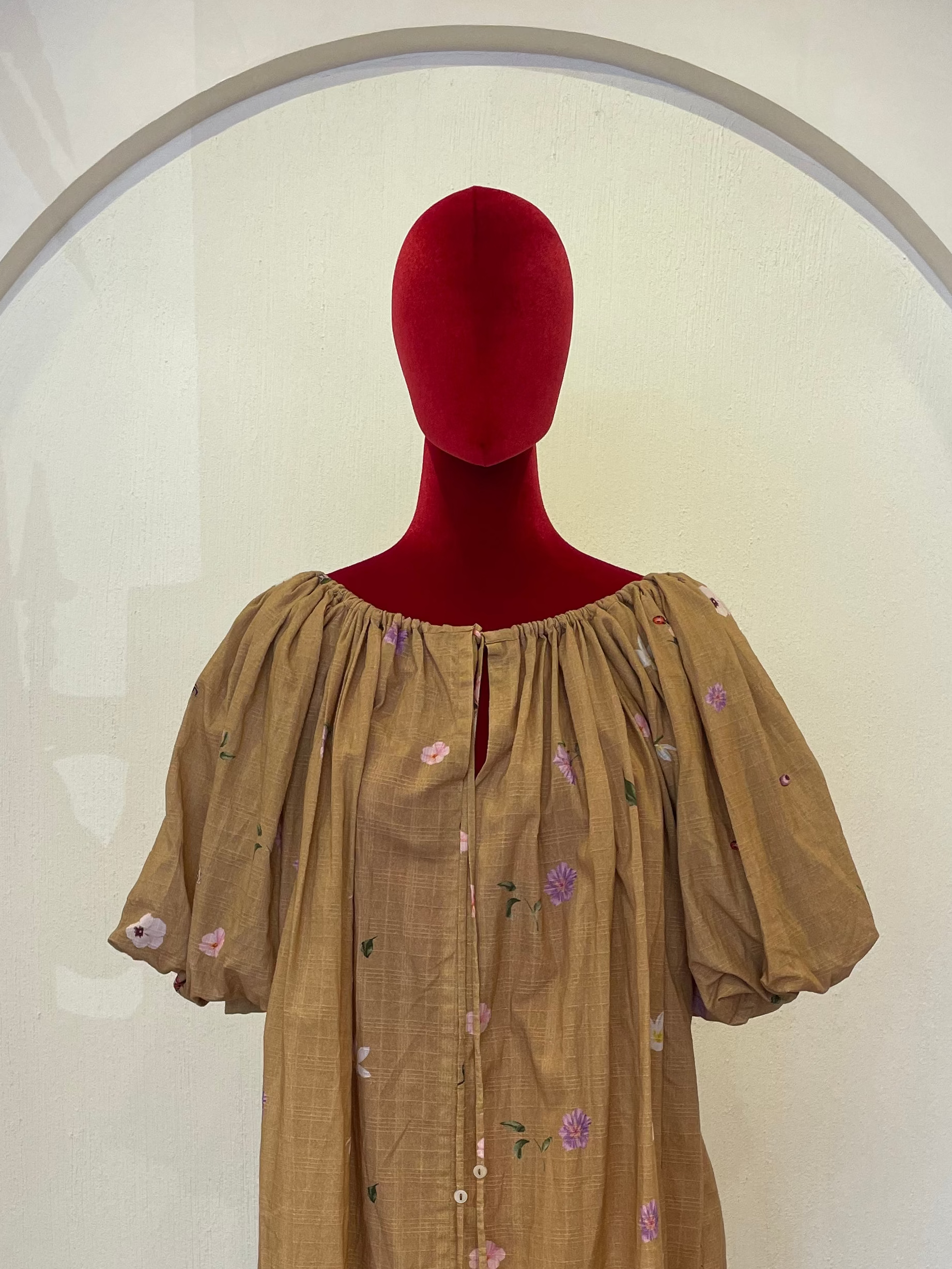 Deep Beige Flared Dress