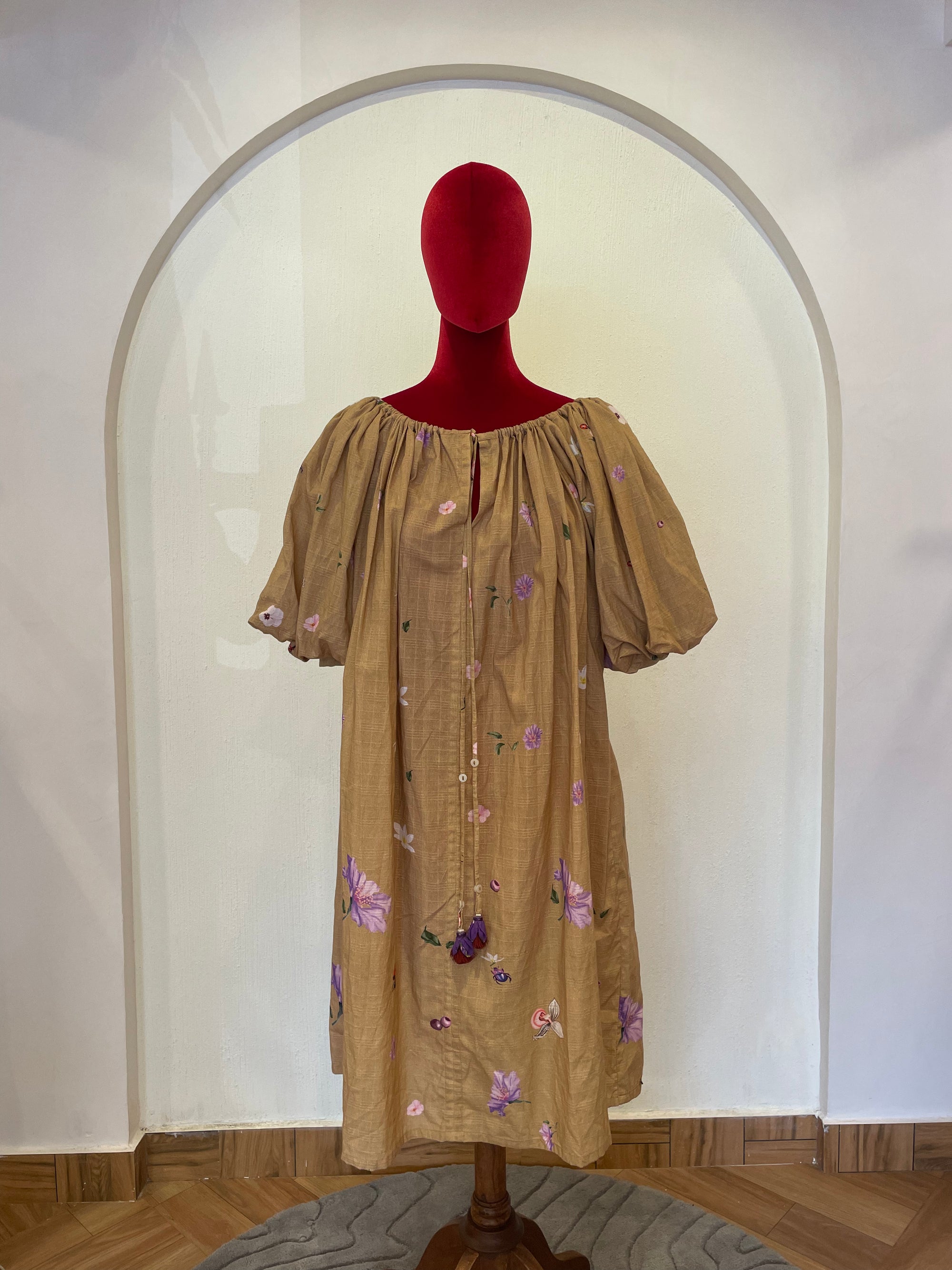 Deep Beige Flared Dress