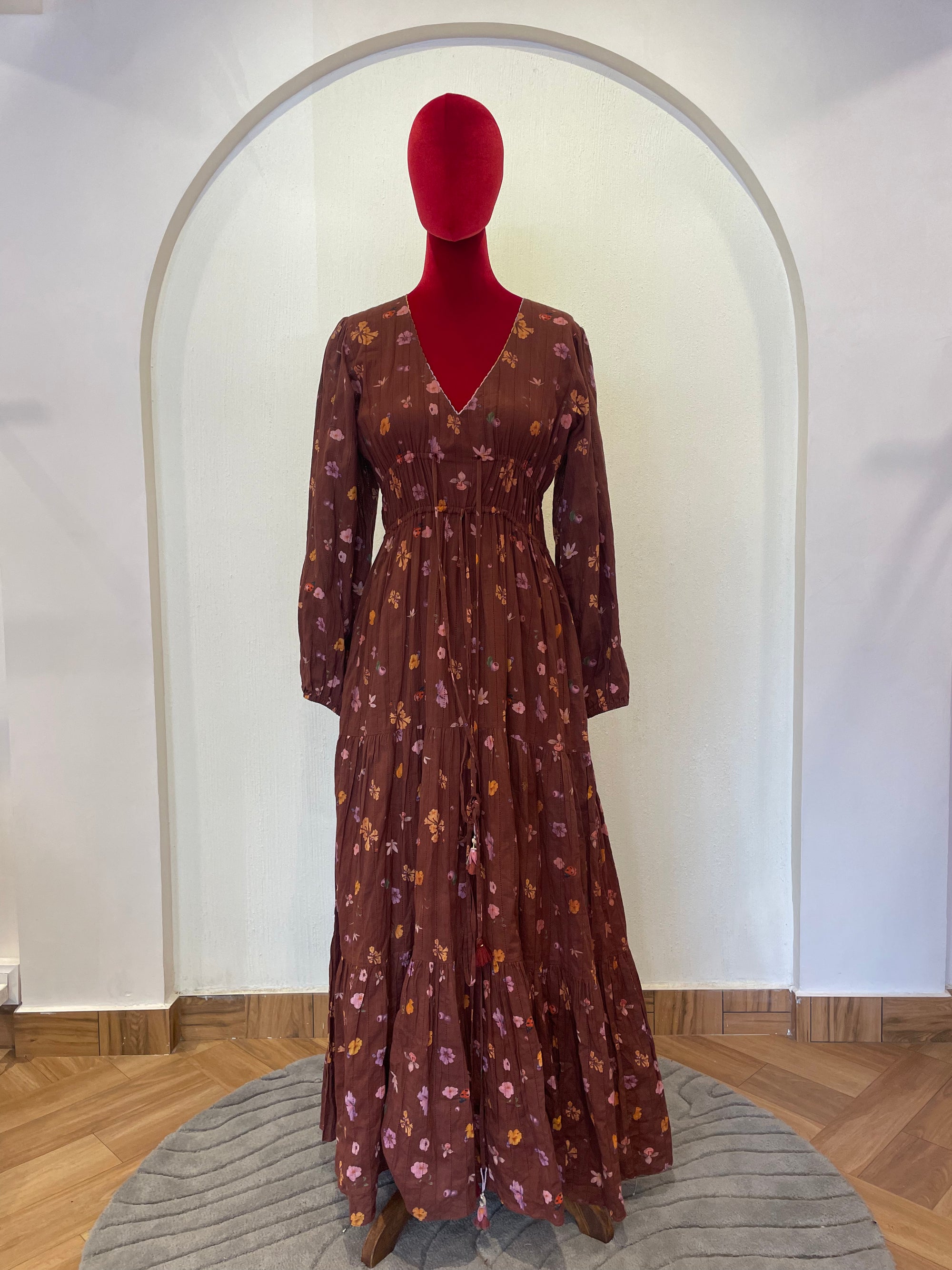 Brown floral dress