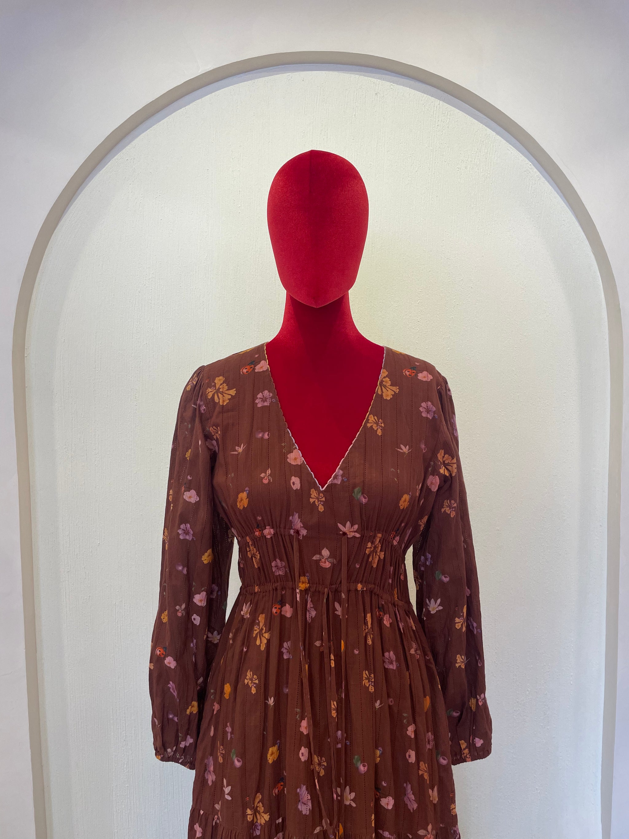 Brown floral dress