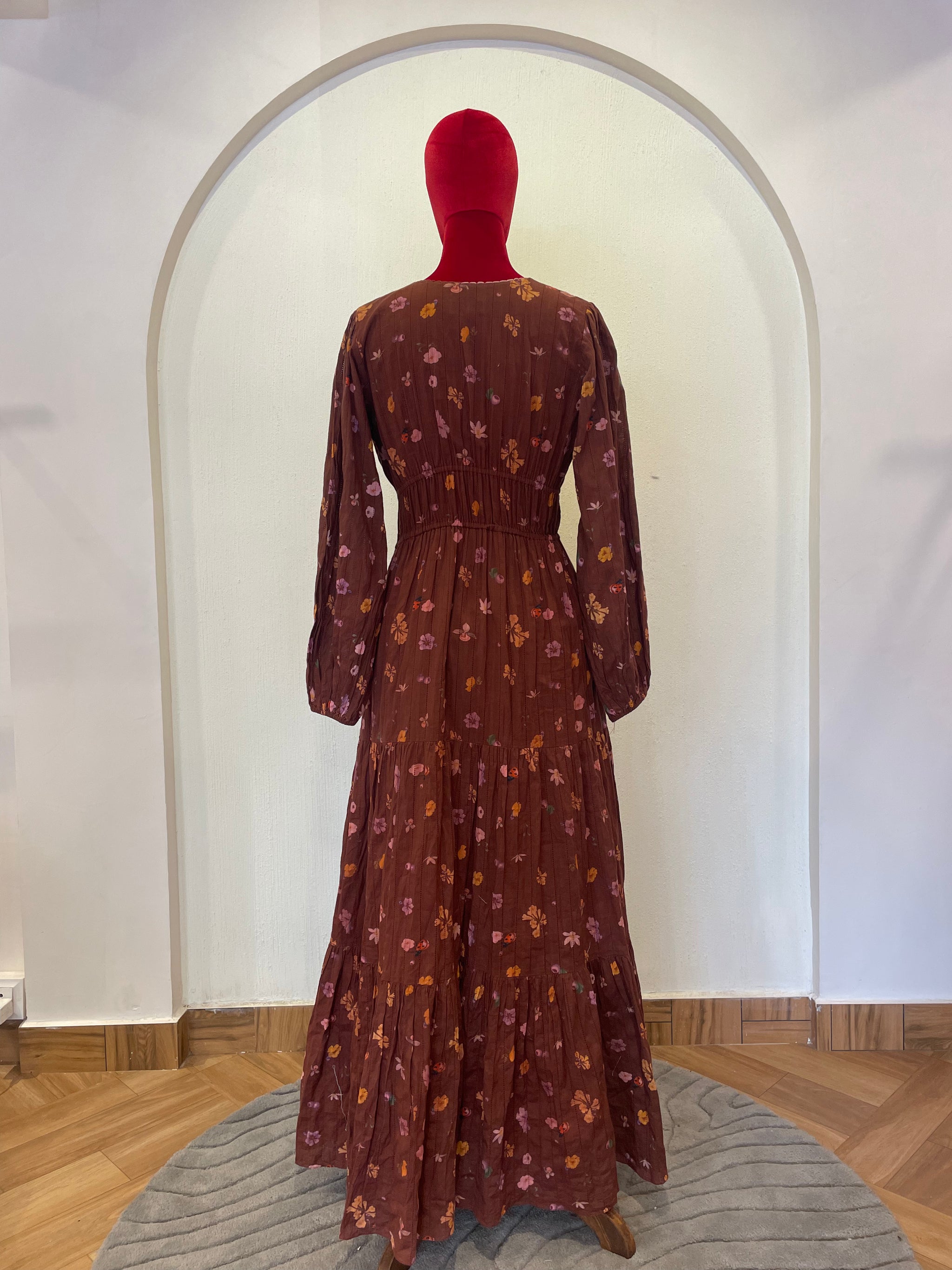 Brown floral dress