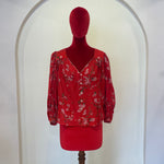 Red Chanderi Top