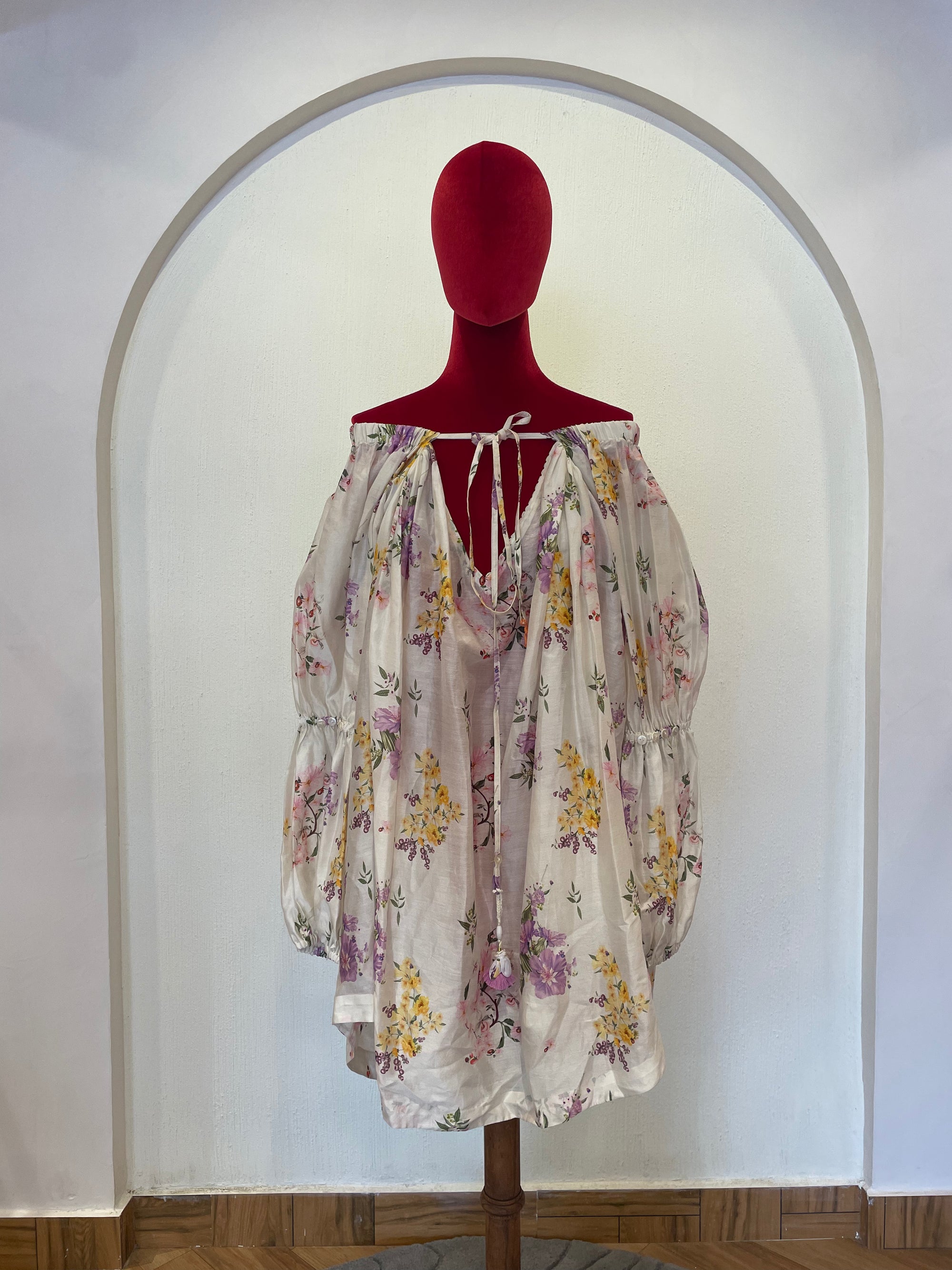Floral Printed Chanderi Tunic