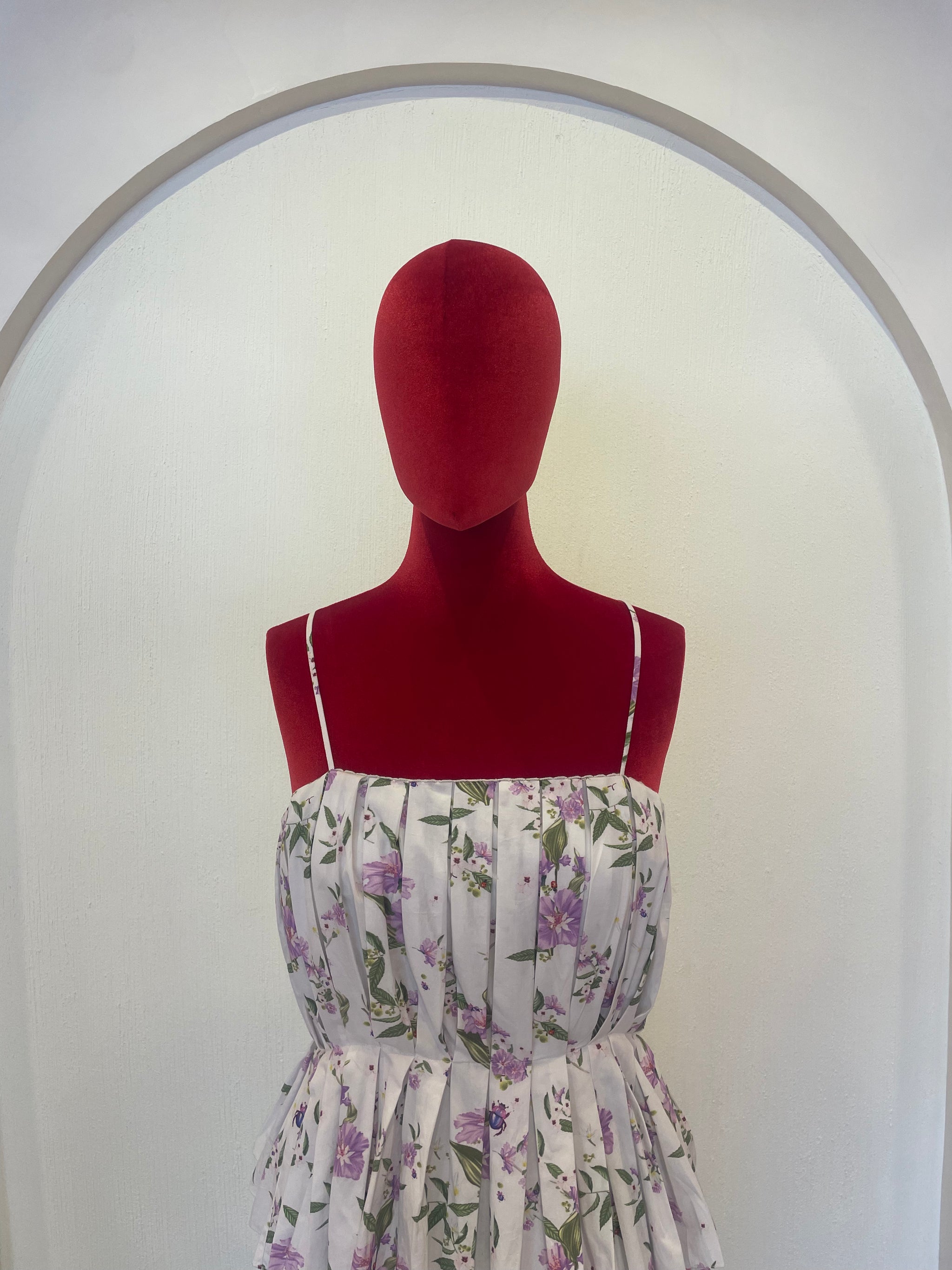 Poplin Floral Pleated Dress