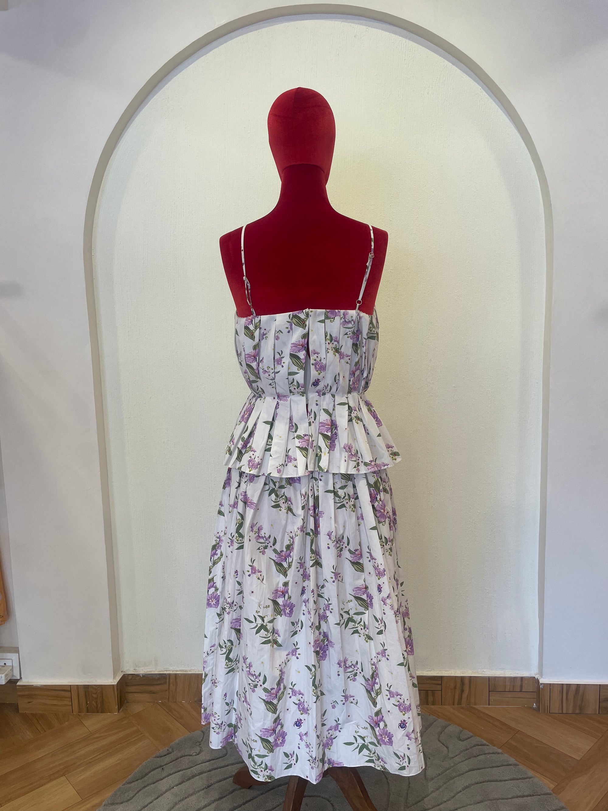 Poplin Floral Pleated Dress