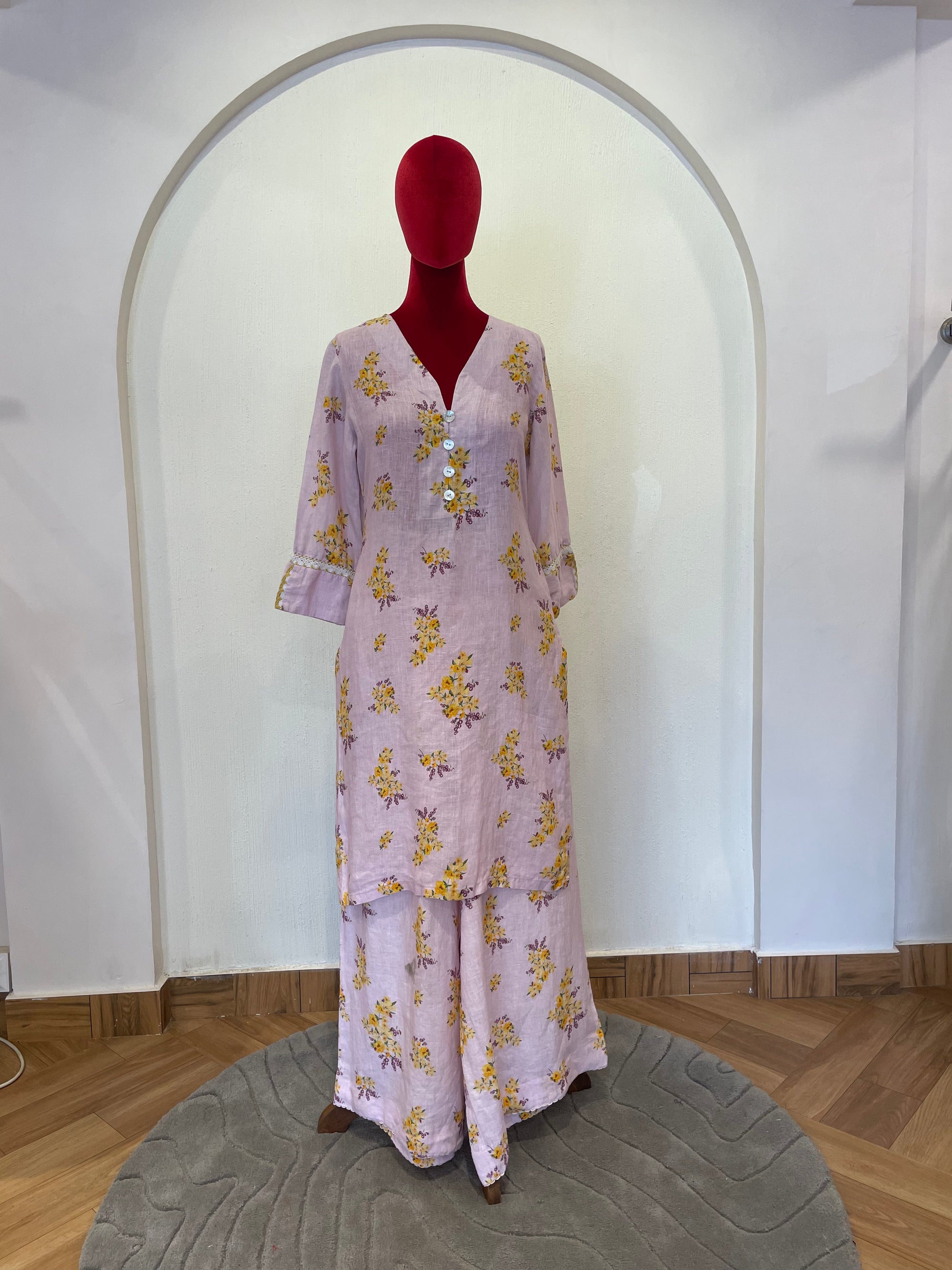 Linen Bloom Kurta Set