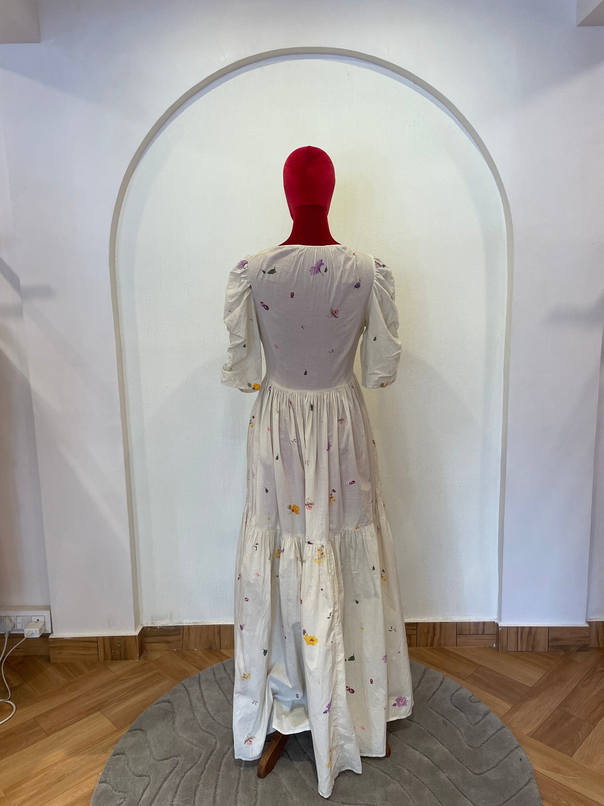 Knotted Beige Tier Dress