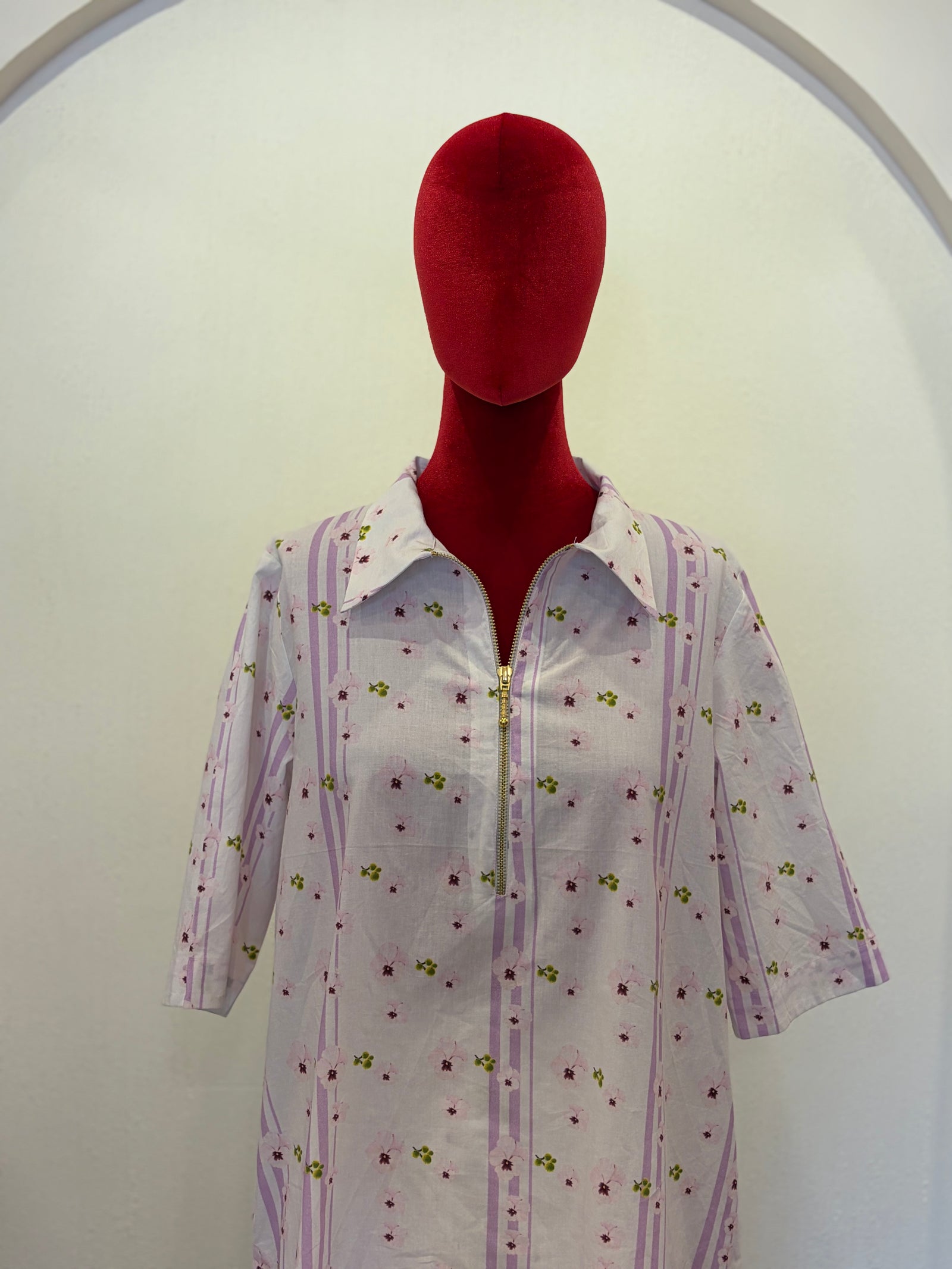Collared Poplin Kurta Set
