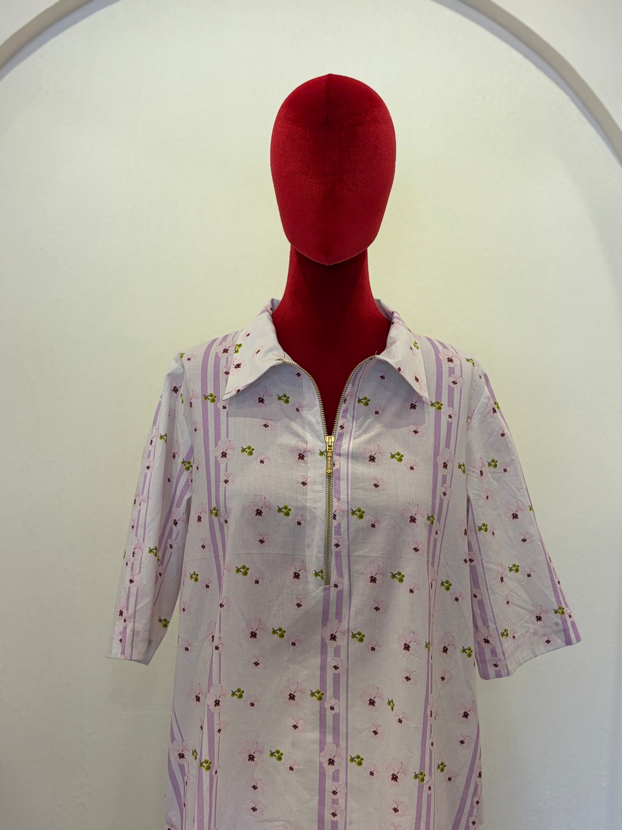 Collared Poplin Kurta Set