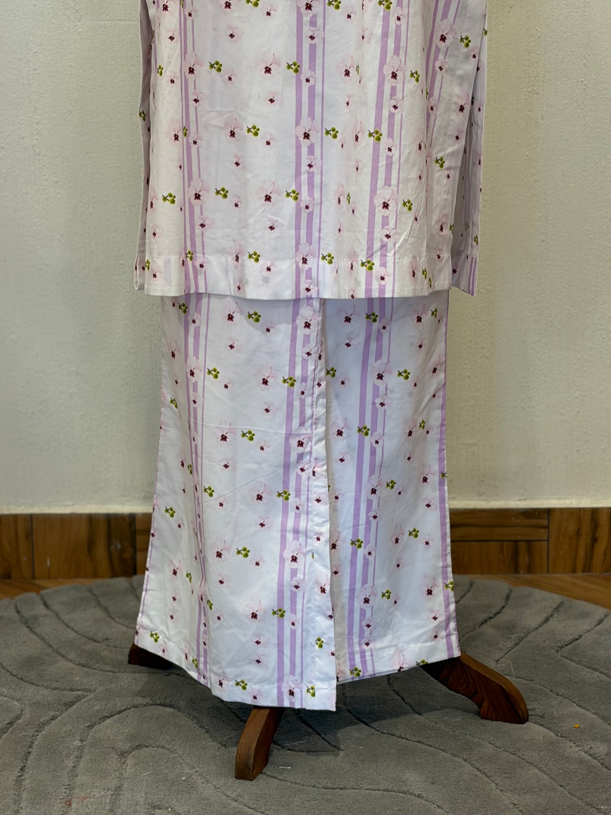 Collared Poplin Kurta Set