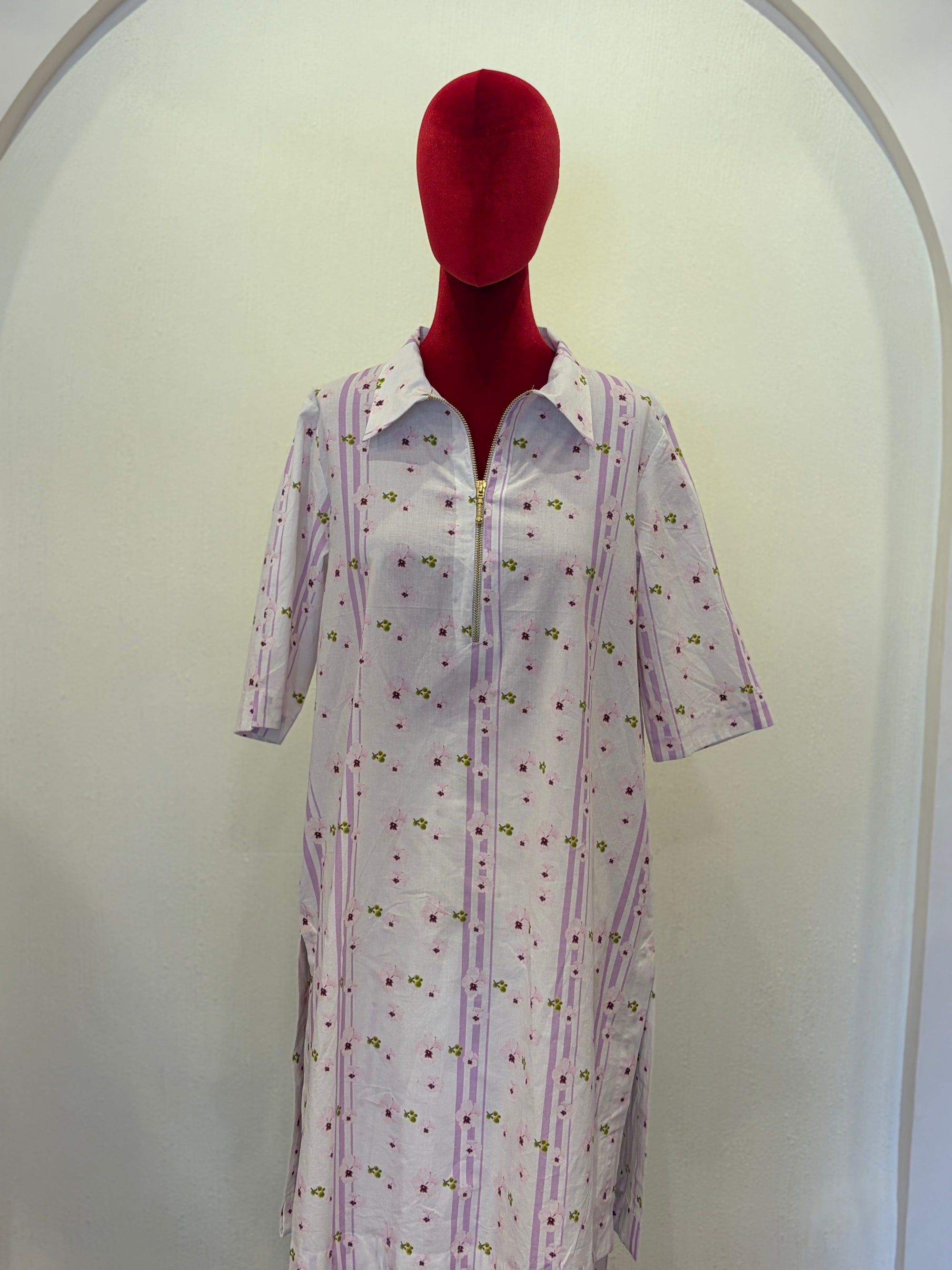 Collared Poplin Kurta Set