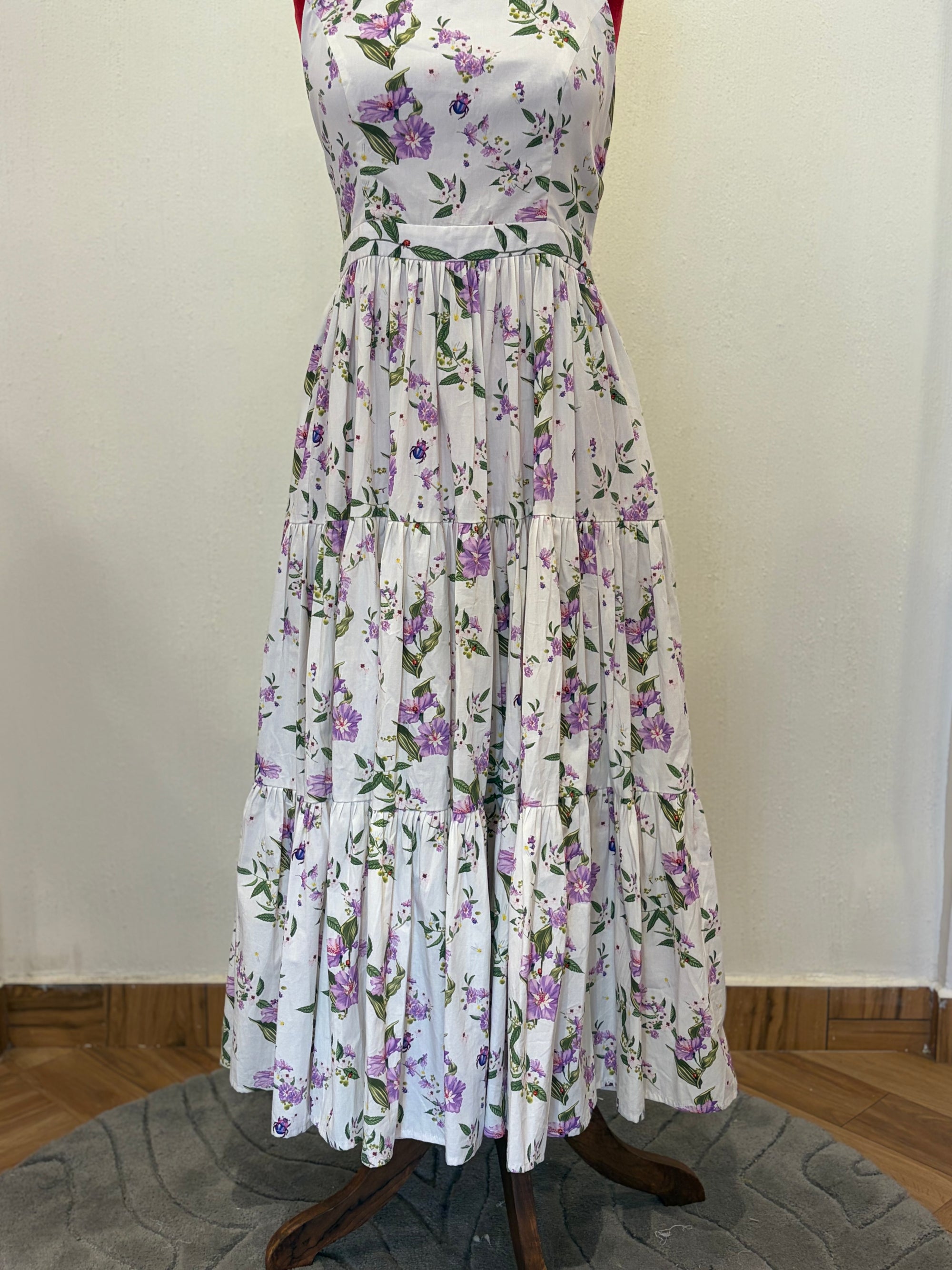 Halter Neck Floral Tier Dress