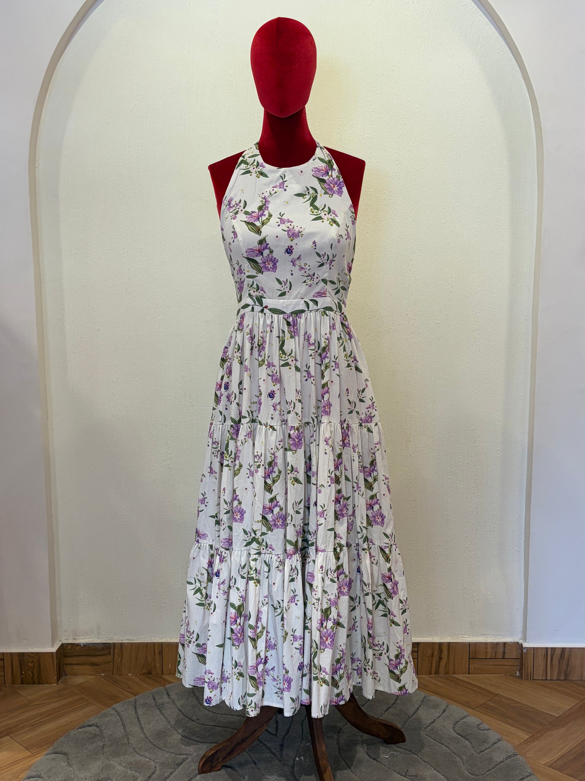 Halter Neck Floral Tier Dress