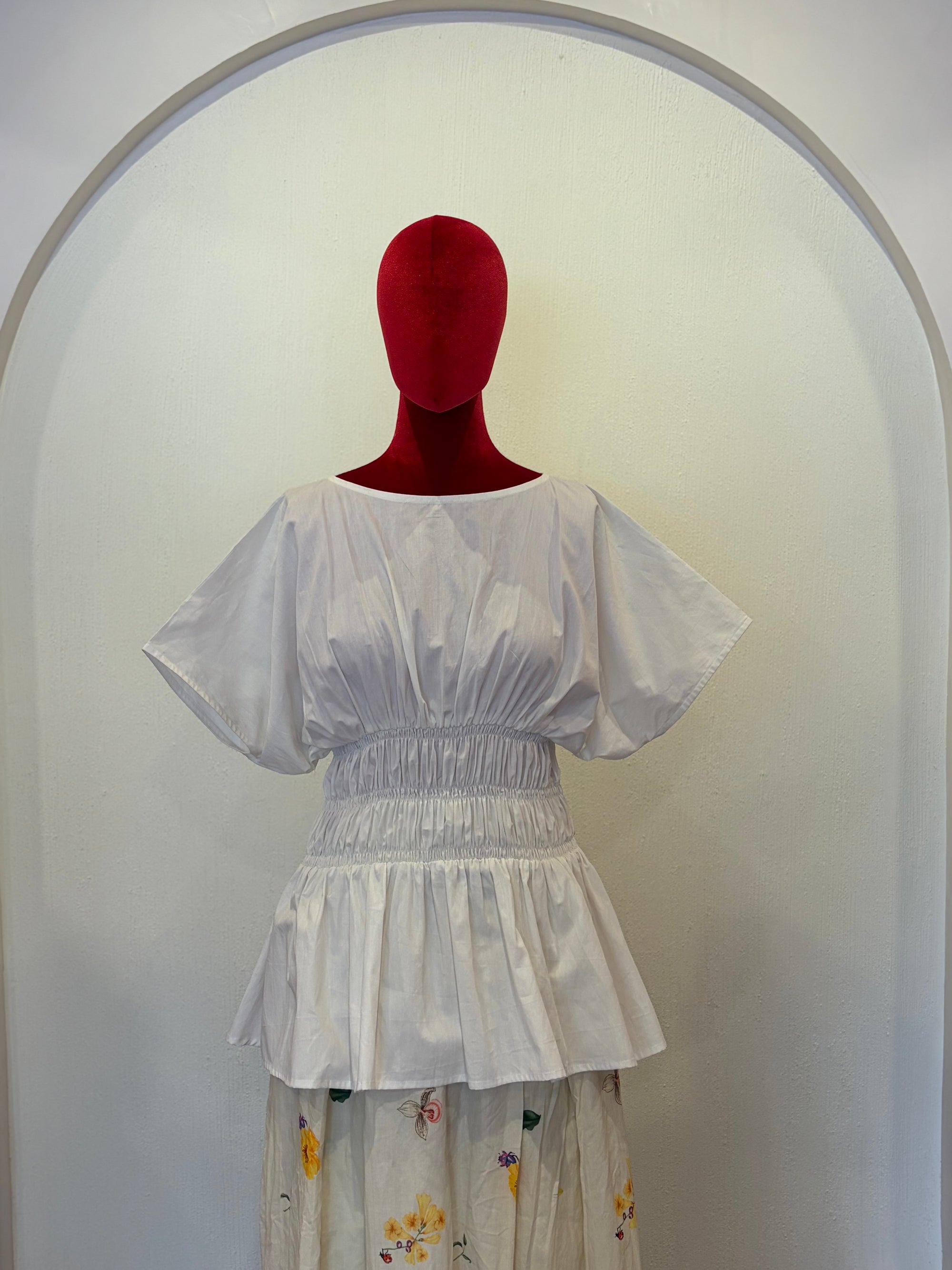 Gathered Top and Flared Pant Set
