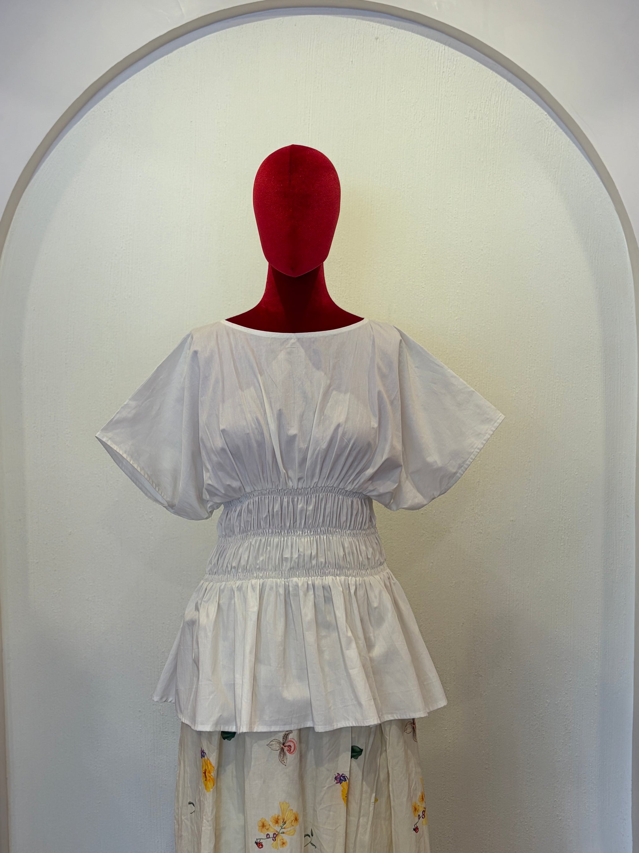 Gathered Top and Flared Pant Set