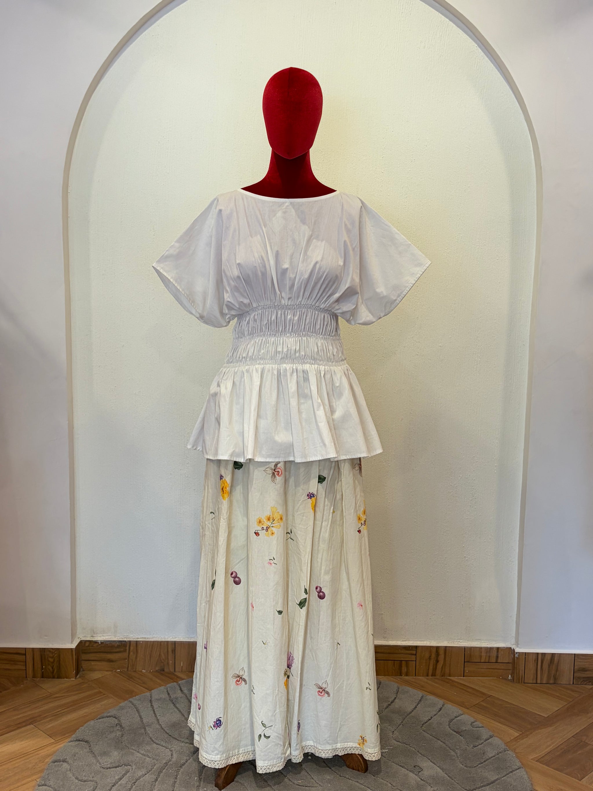 Gathered Top and Flared Pant Set