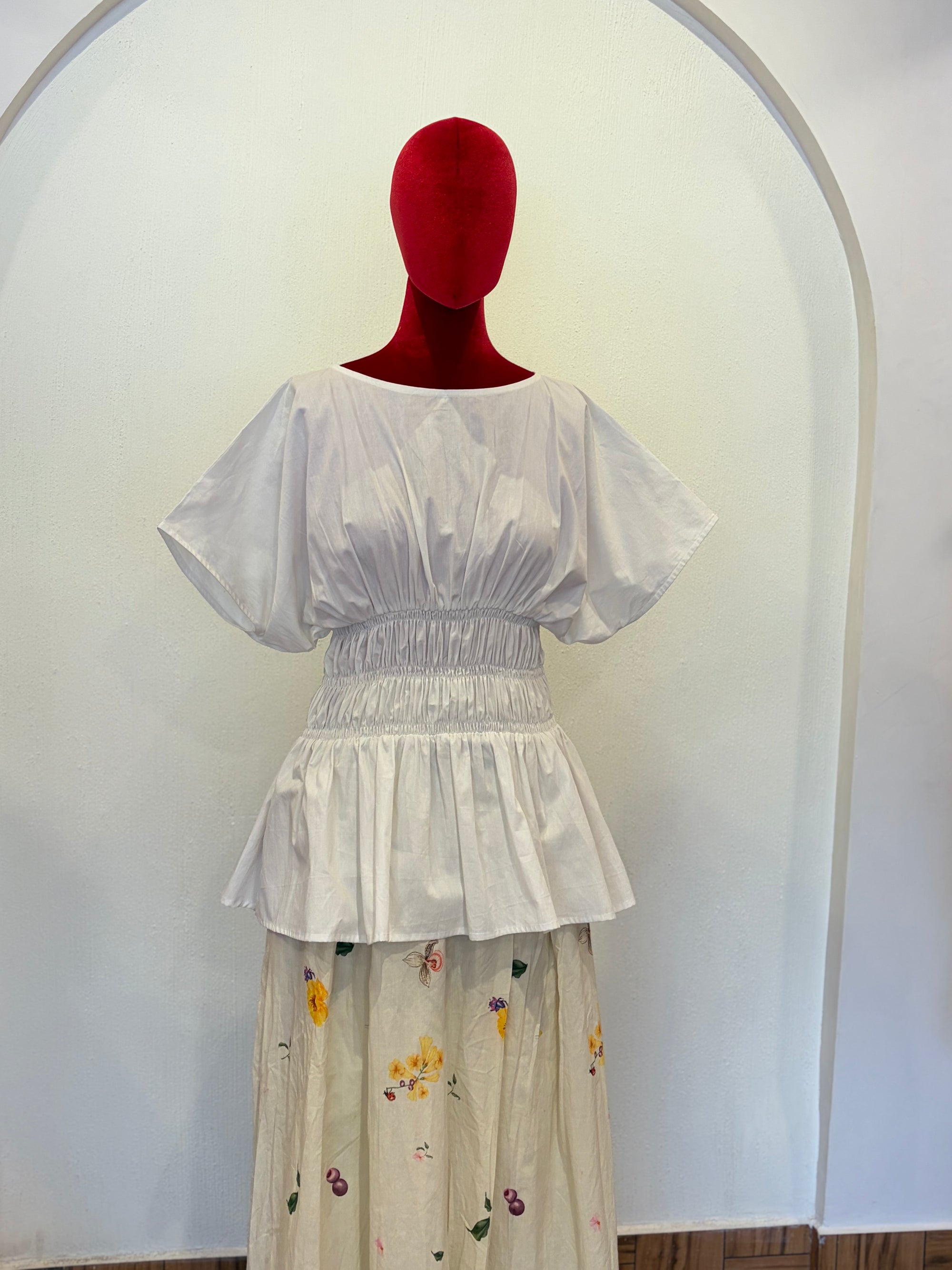 Gathered Top and Flared Pant Set